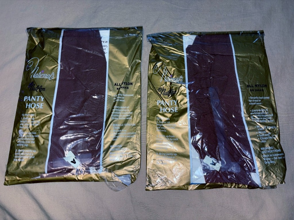 2 VTG Nationals A Stockings Panty hose Nylons Miracle Stretch 14448