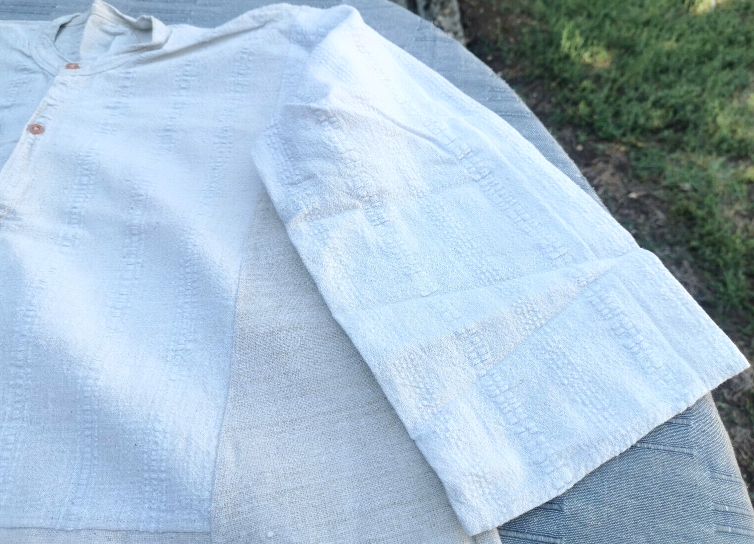 ANTIQUE WOMEN’S FOLK LINEN SHIRT RUSTIC HANDWOOVEN KENAR ETHNIC CLOTHING