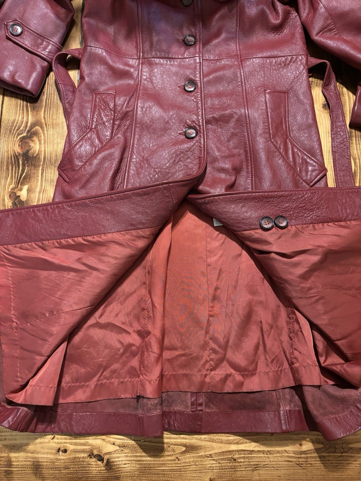 Vtg Leathers by New England Sports Wear Co Leather Trench Coat Women’s Medium