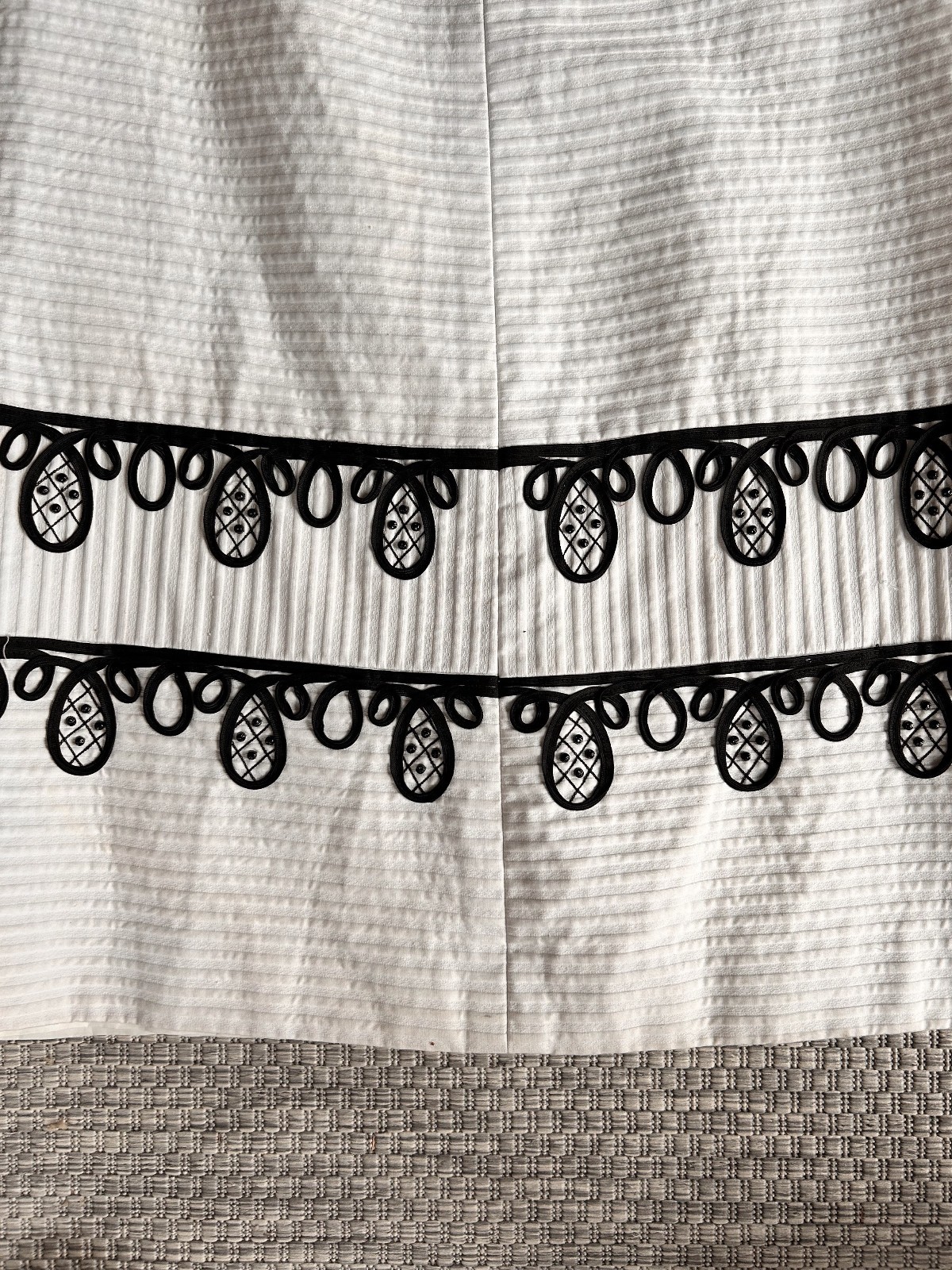 Vintage 1960s 70s Preppy Mod Hostess Maxi Skirt Palm Royale Black/ White sz S