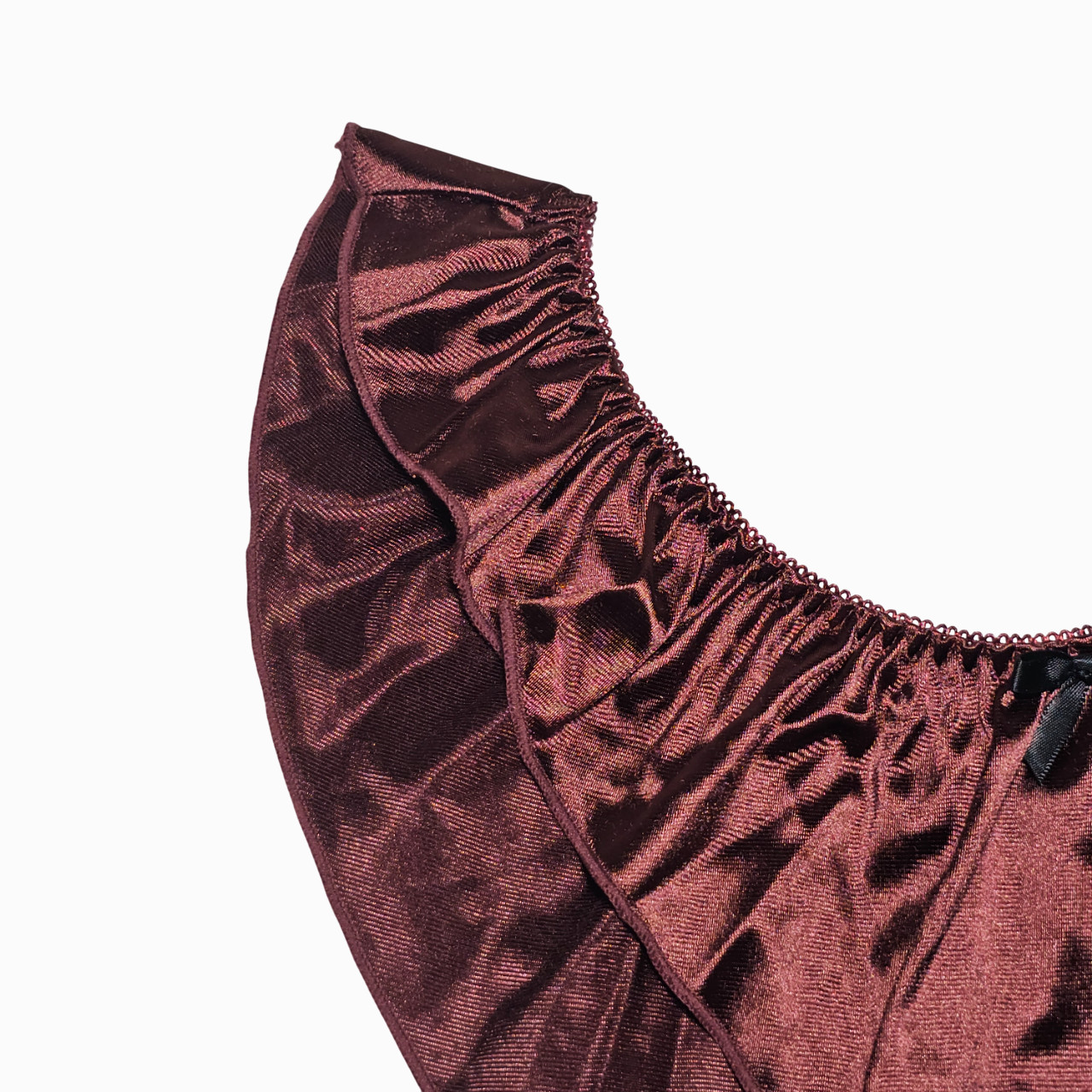 Sissy Glossy Satin Panty Tap Flutter Sleep Short Brown Brief Size 8-9 Hip 42-46″