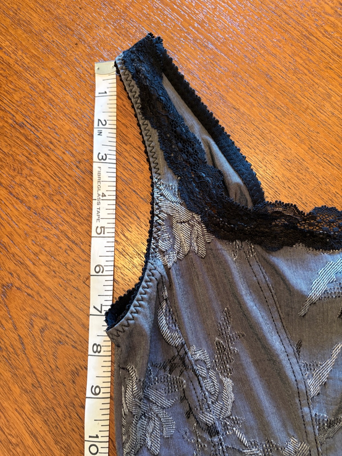 Vintage Y2k ARIANNE Lingerie Grey Floral Stretch Lace Camisole Top M
