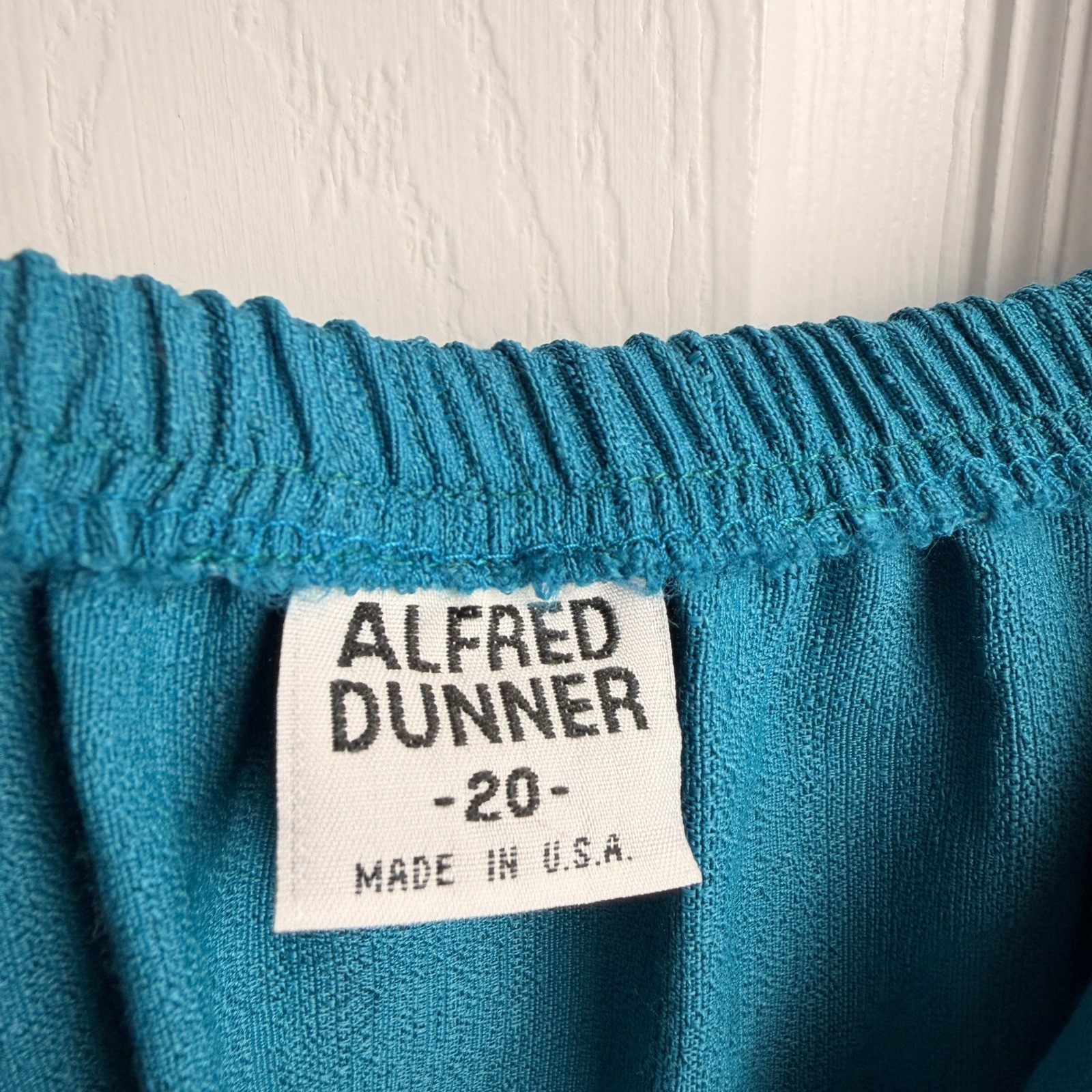 Alfred Dunner Womens Vintage Embroidered Midi Skirt 20 Teal Blue Career Retro