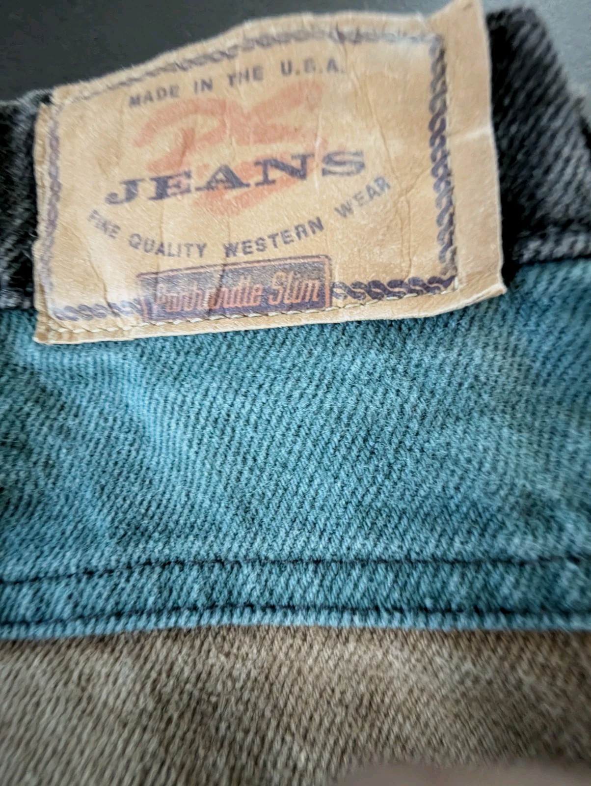 Vintage USA 80’s-90’s Panhandle Slim Colorblock Denim Jeans 100% Cotton RARE!!