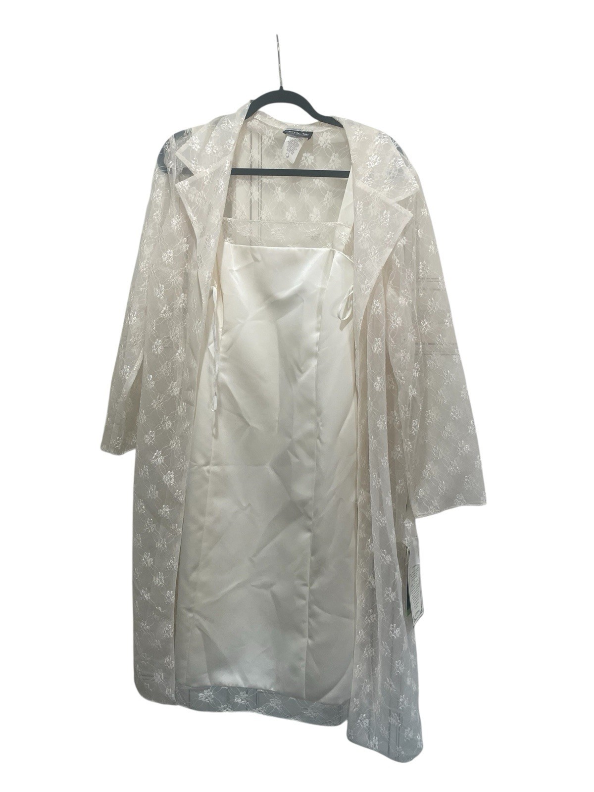 Vintage Onyx Nite By Wendye Chaitin White Ivory Dress & Overcoat Sz 16 NWT