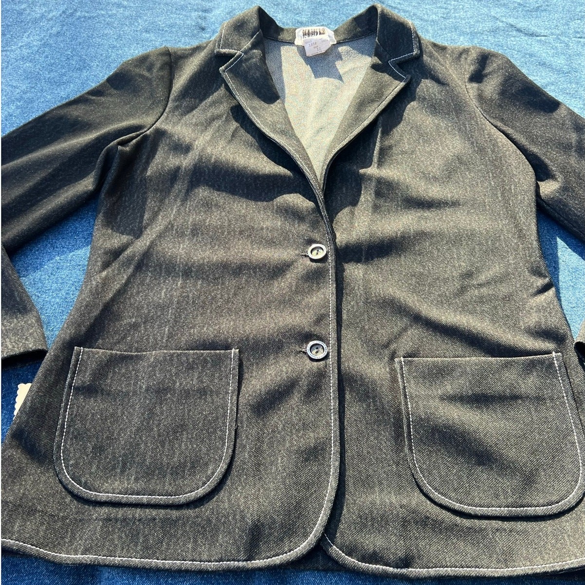 70s KoKo Knits denim blazer suitcoat jacket