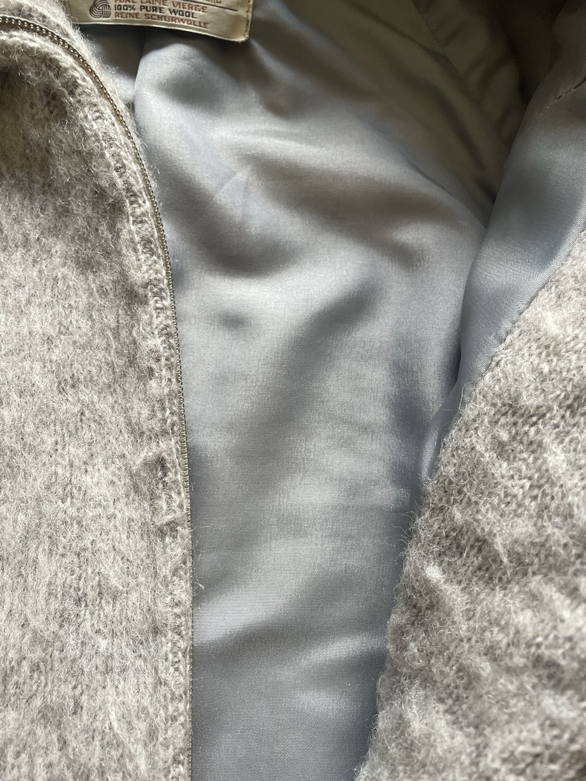 Vintage 60s Hilda Ltd. Icelandic 100% Wool Zip Up Sweater Coat Women’s Size L