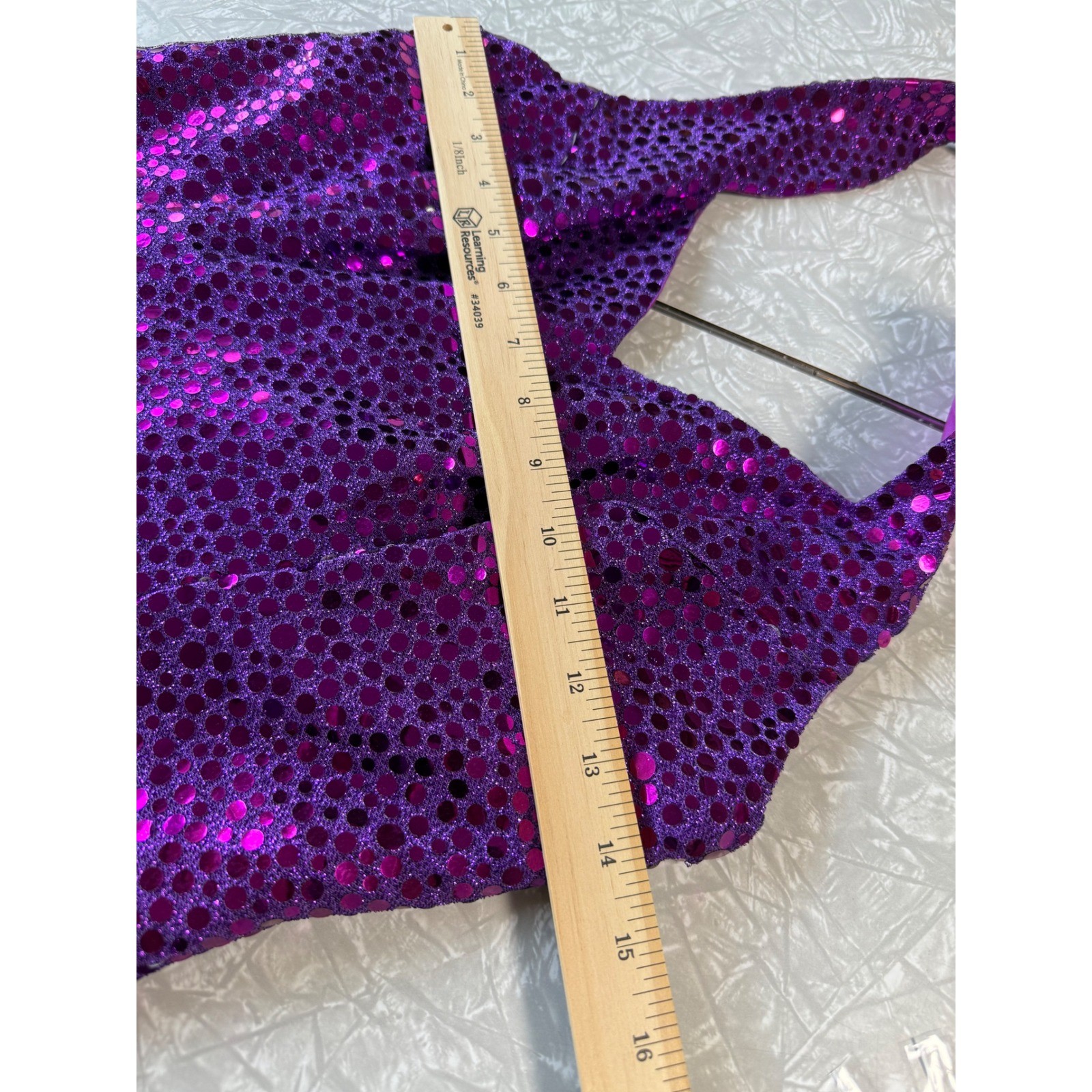 Vintage Flirtations Alfred Angelo Purple Sequin Halter Dress Prom Party USA