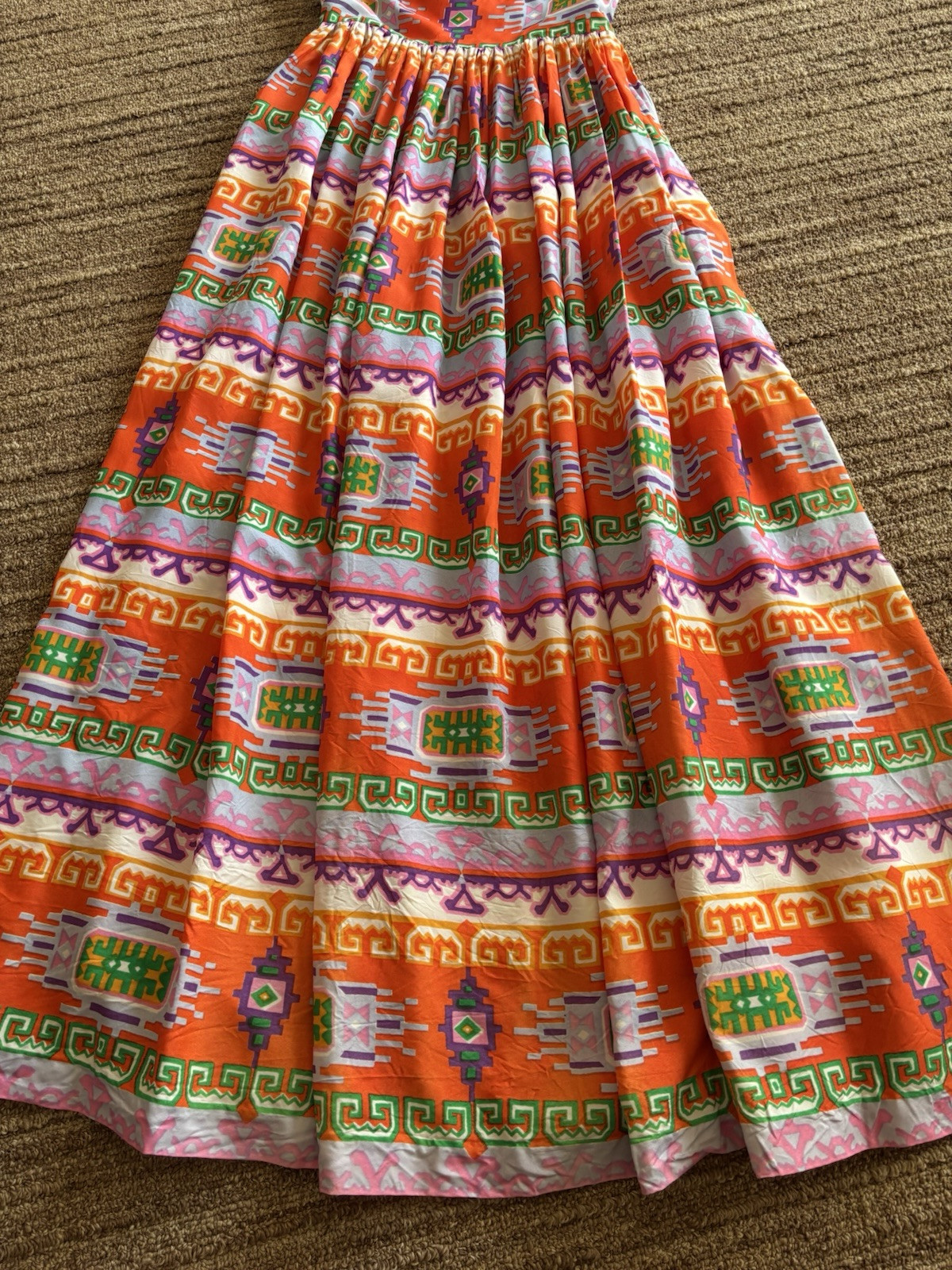 Vintage 1960’s/70’s Geometric Maxi Dress Small