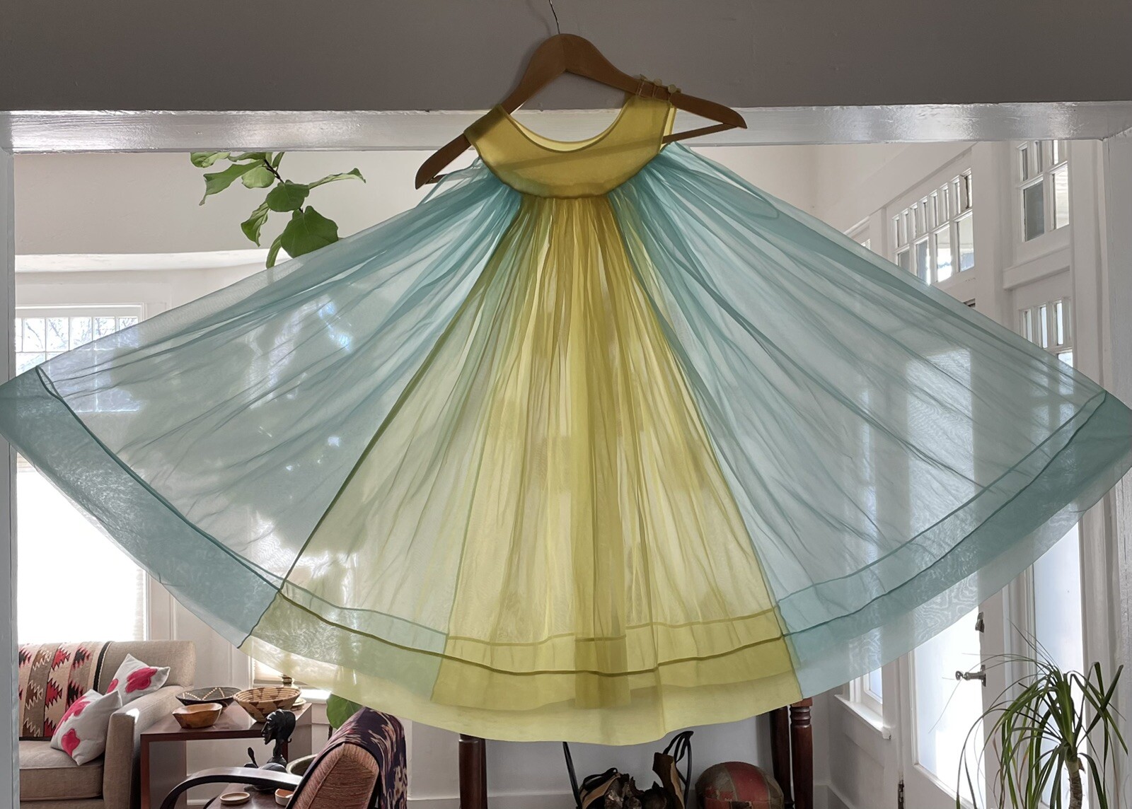 VTG 60s Radcliffe Sheer Baby Doll Nightgown Nylon SZ S (SEE FLAWS Hole Loops