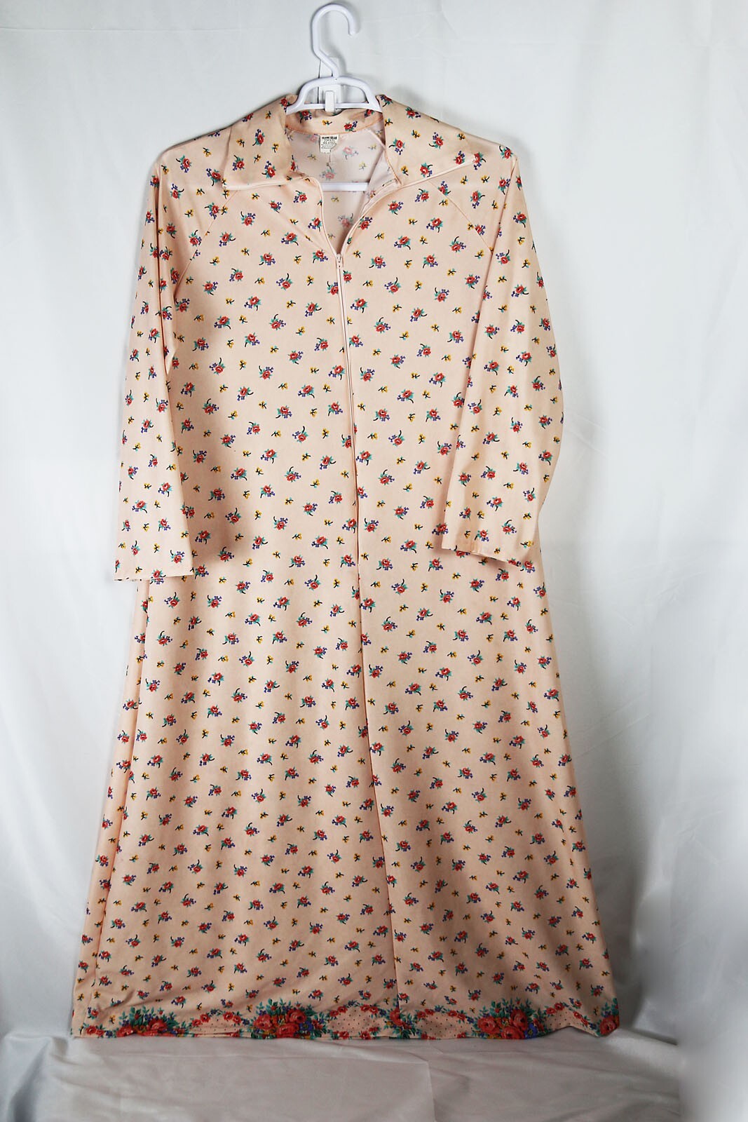 Vintage House Dress 1970’s Elaine Sklar Sz L Maxi Kaftan Housewife Brady Core