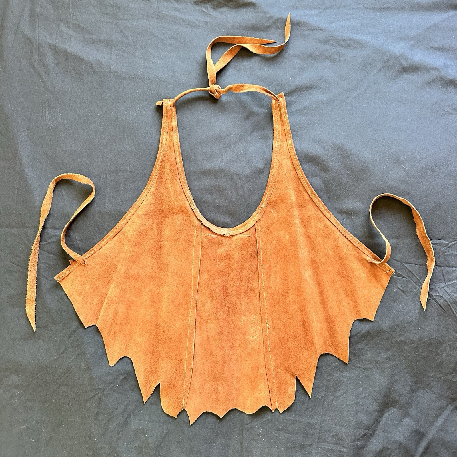 Vintage 70’s NWOT Deadstock Rust Brown Suede Halter Top. Small. Boho. Festival.