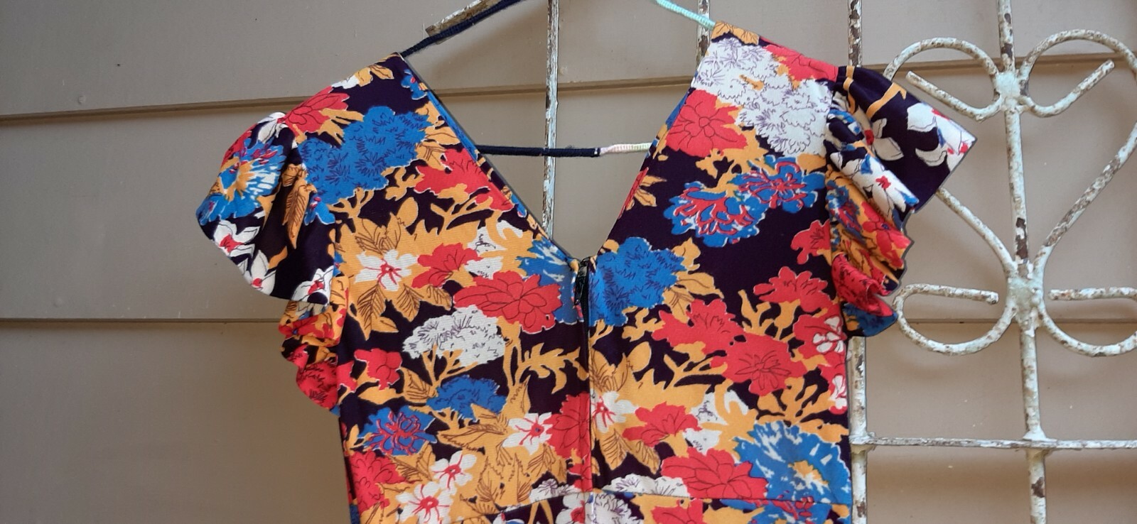 Vintage 70s Womens Dress Maxi Vibrant Florals On Black By Liberty Square S/ M
