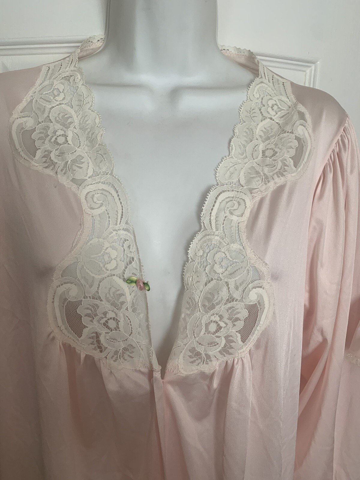 Vintage Vanity Fair Peignoir 2pc USA Nightgown Robe PINK Ladies Small Beautiful