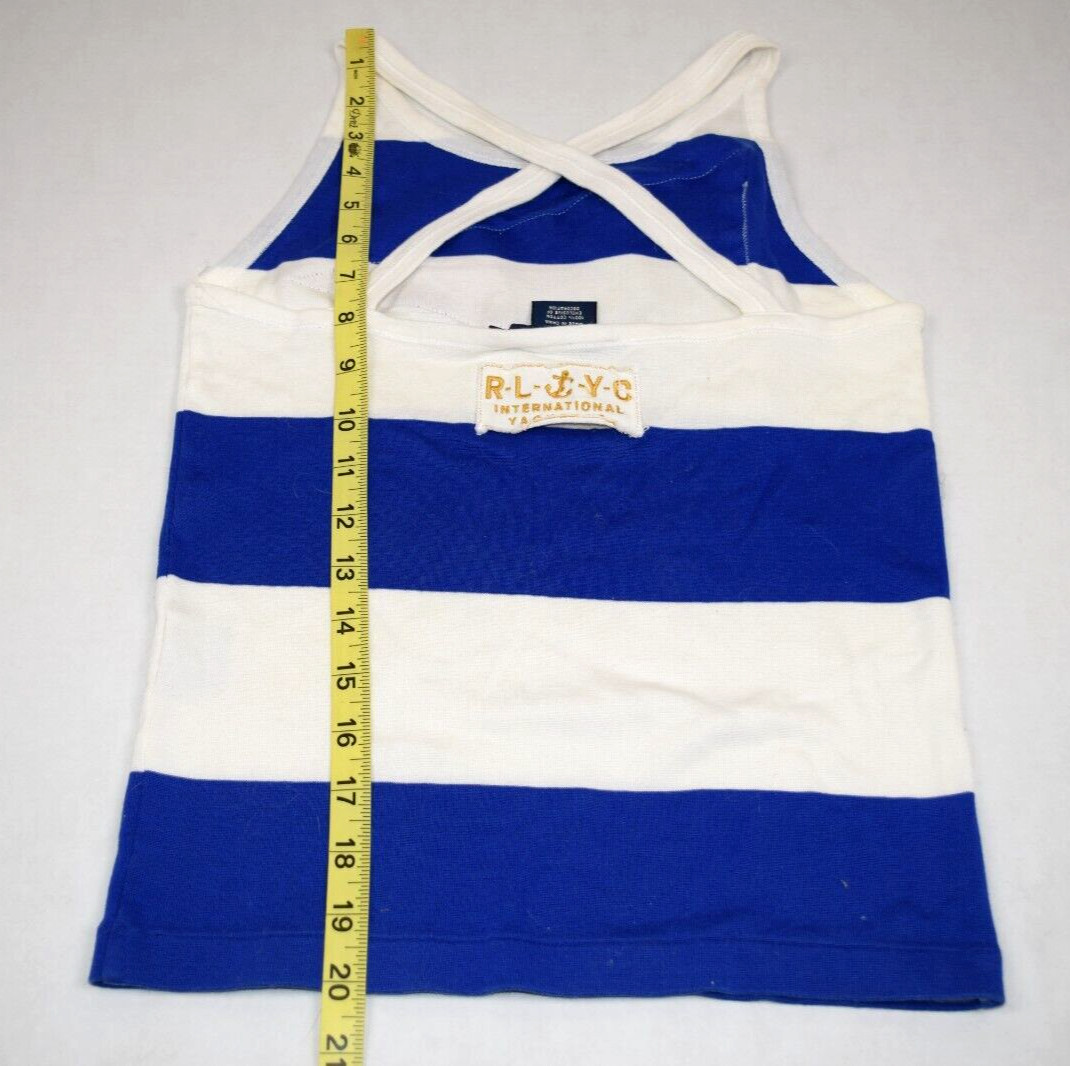 Vintage Ralph Lauren Top Size M 80s Blue White Stripe International Yacht Club