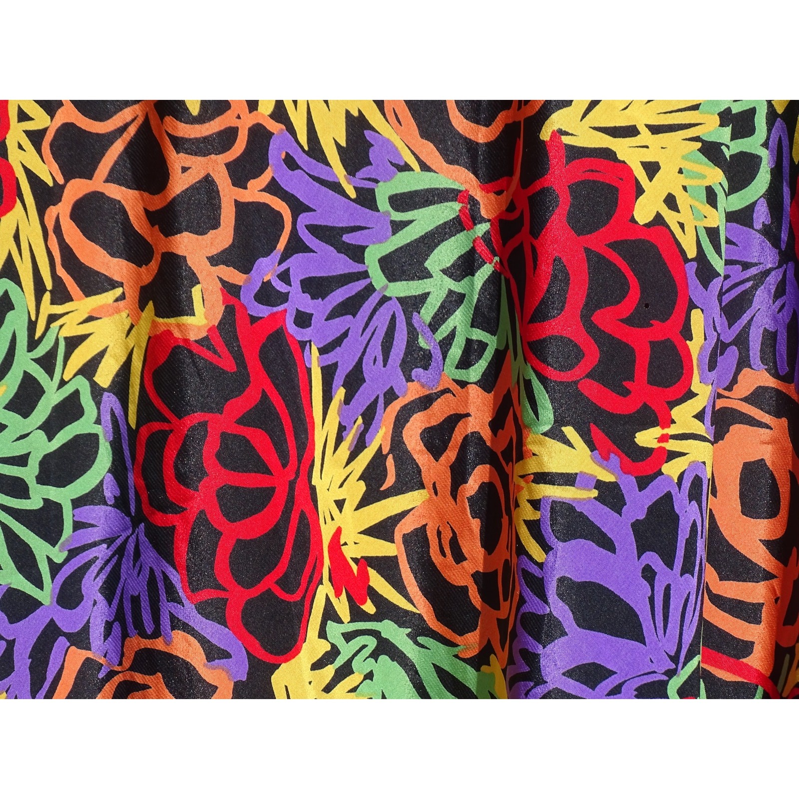 Vtg 80s/90s Papillon by Paula Carbone Floral Handkerchief Hem Slip Dress Medium