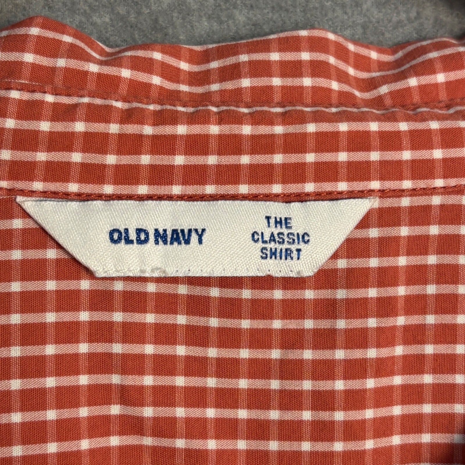 Old Navy The Classic Shirt XXL Oversized Red Gingham Button Front Cotton