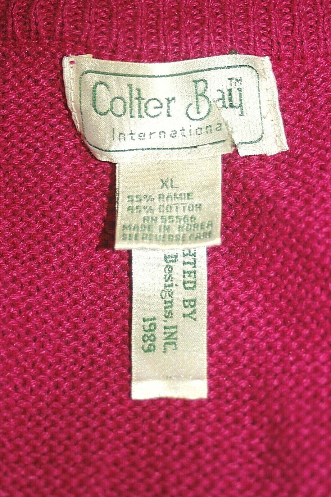 VINTAGE COLTER BAY INTERNATIONAL Womens Vest Knit Hot Pink Black Ramie Cotton XL