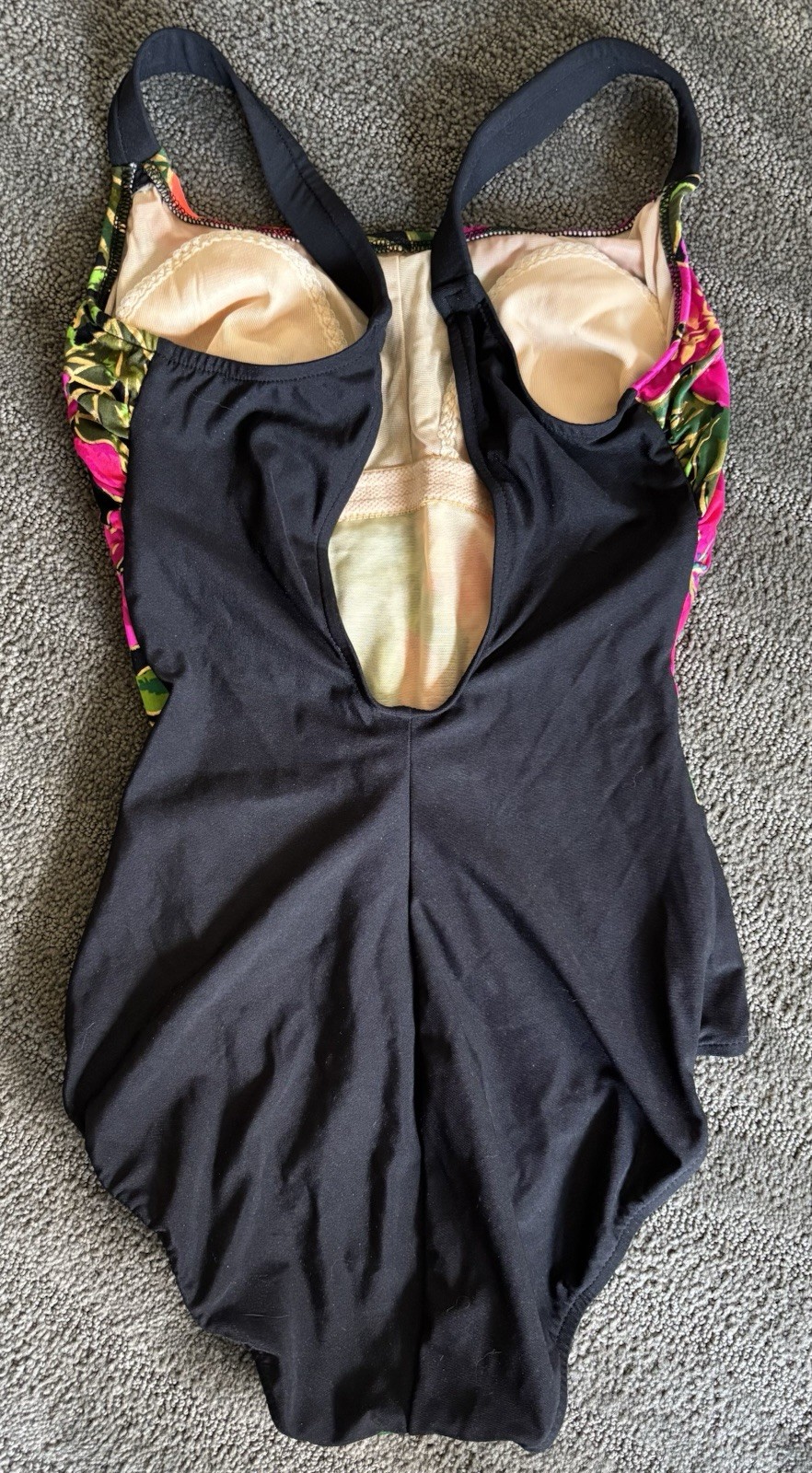 MAXINE OF HOLLYWOOD FLORAL ONE PIECE BATHING SUIT ~ Size 10
