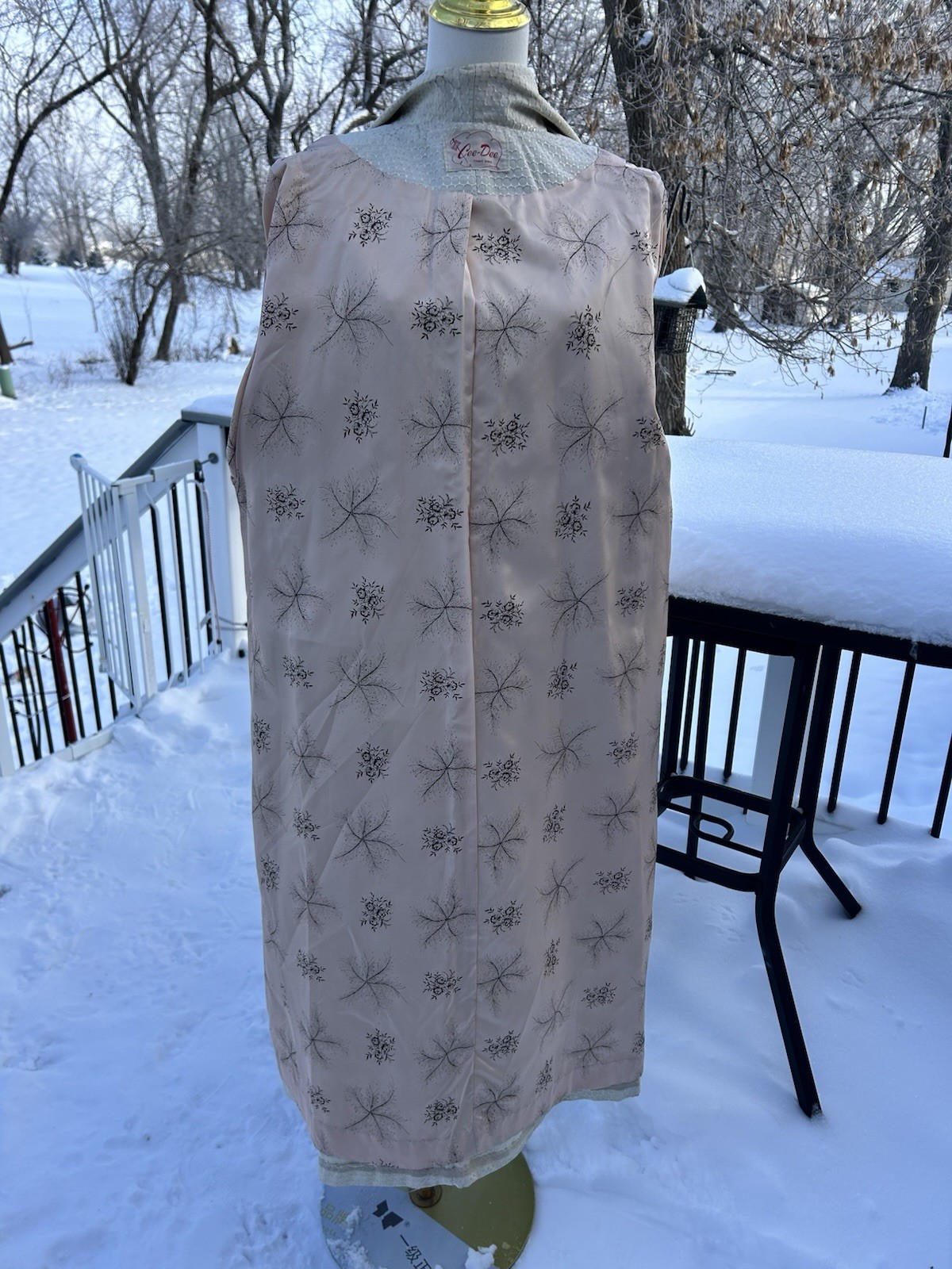 Vintage Cee-Dee Trademark Lined Swing Coat Cream Color With Side Pockets Size 12