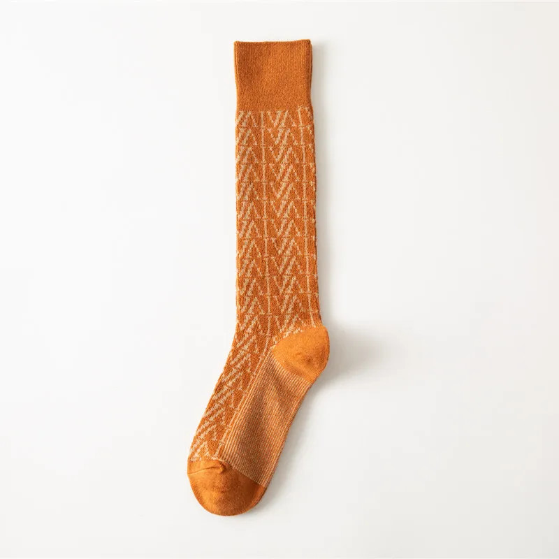 Calf socks Japanese retro jacquard long tube women’s socks Korean version