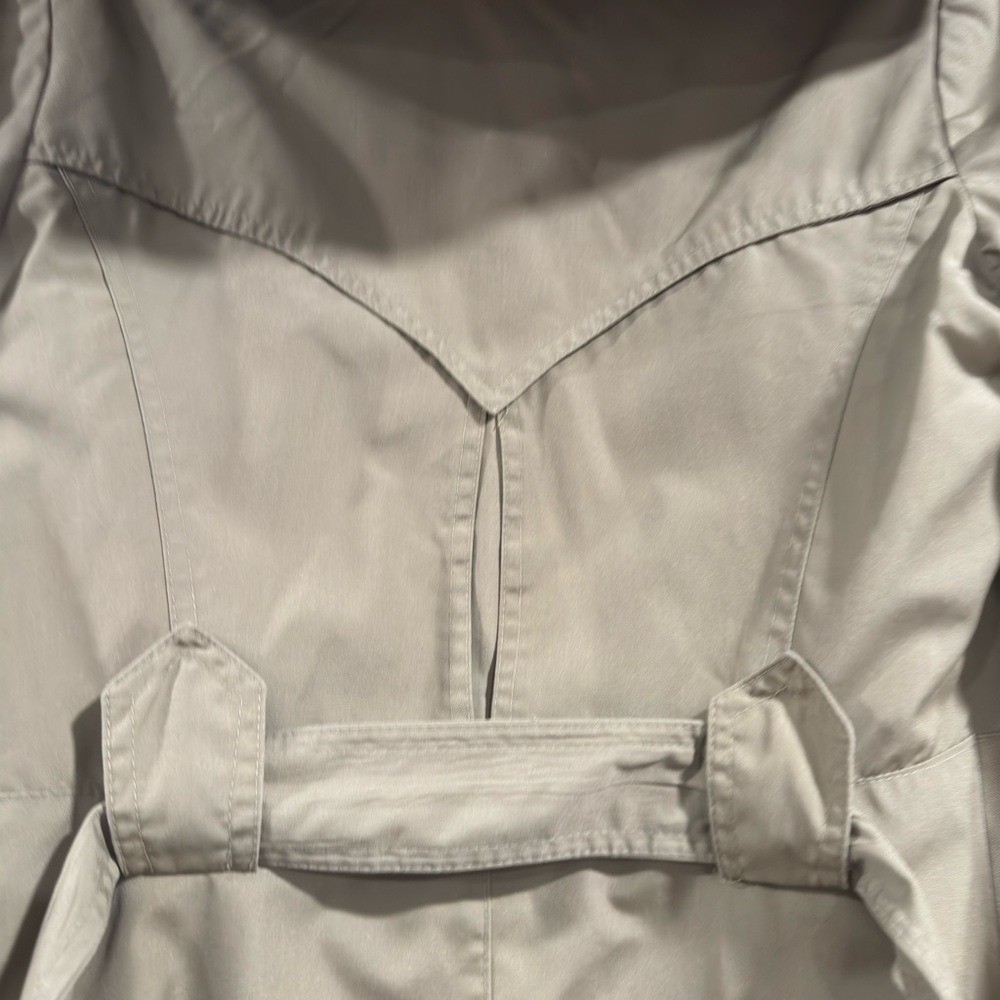Vintage Khaki Trench Coat with Removable Plaid Liner Tan Belted Overcoat Size 8