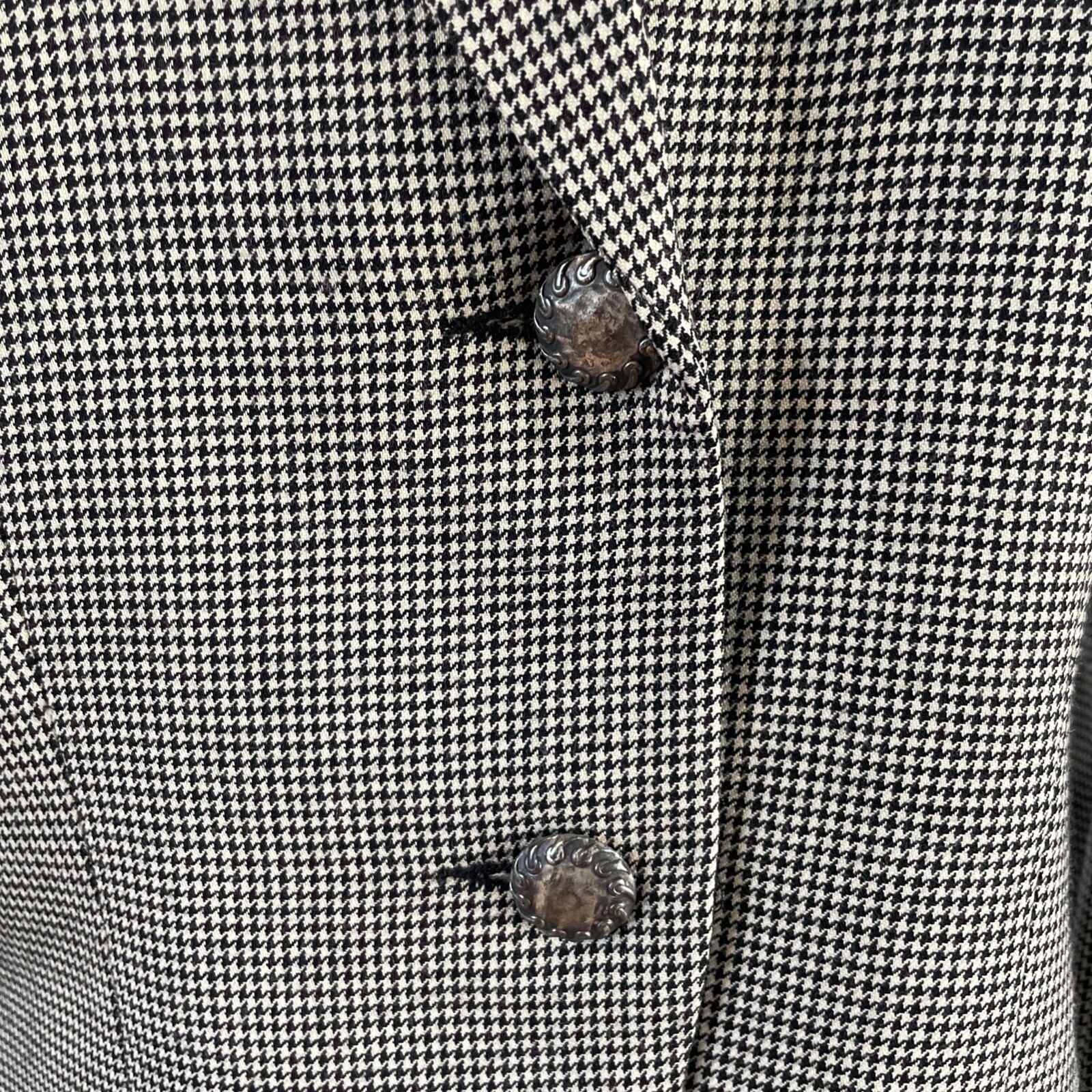 Vintage Nordstrom Houndstooth Wool Blazer Sz 8 Career Office Classic Timeless