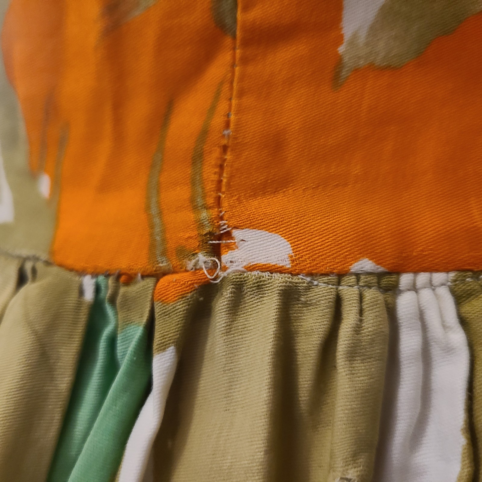 Vtg 60’s Loungecraft Original Floral Cocktail Dress XS Yellow Orange Tan Mad Men