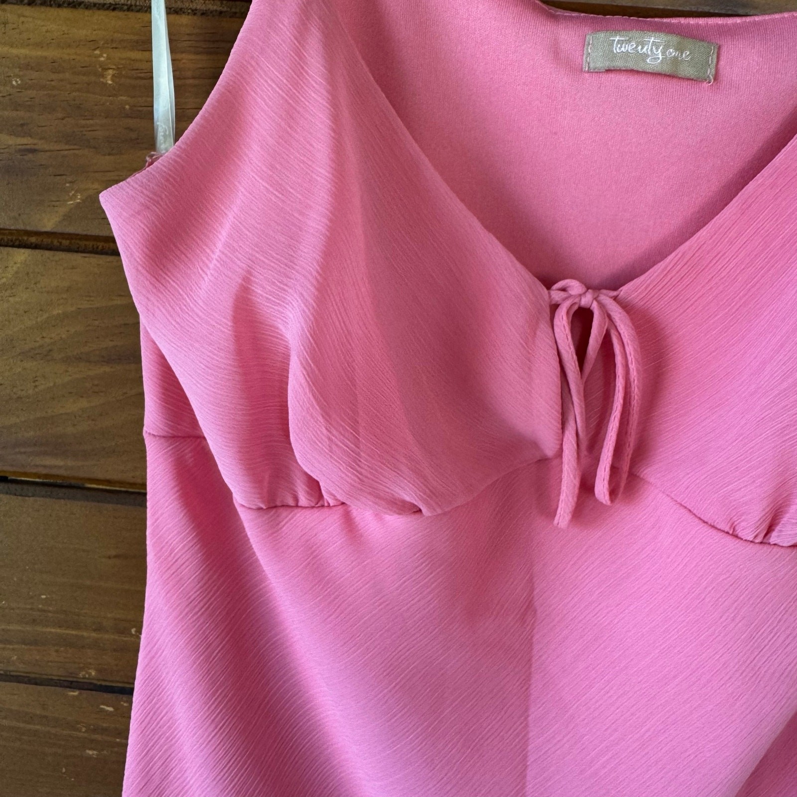 VTG 90s Y2K Pink Chiffon Coquette Fairy Milkmaid Asymmetric Dress Size Large