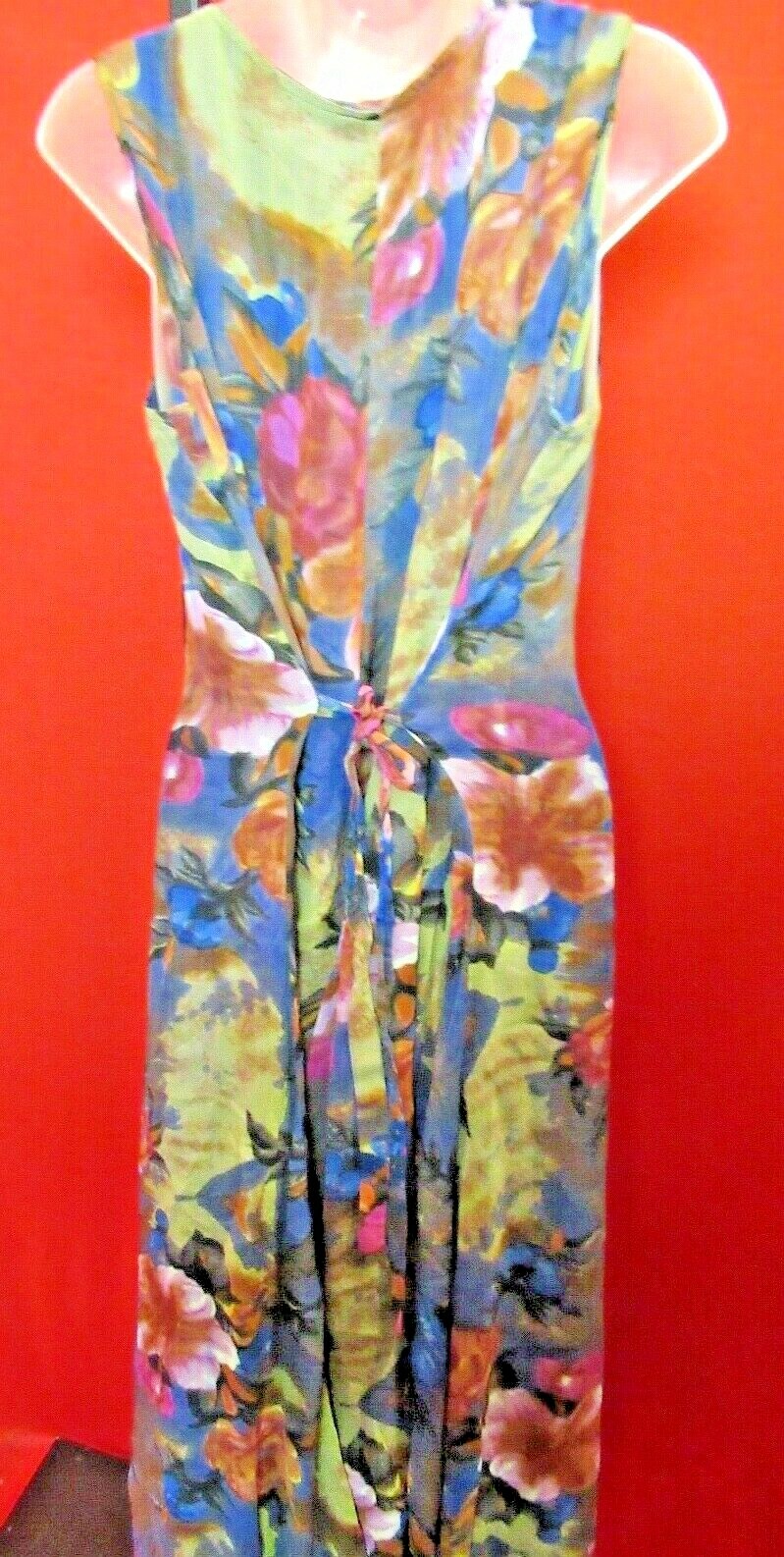 ~~Dark Blue Floral Garden Tea Party Dress Sz 10 Pearlized button front~~