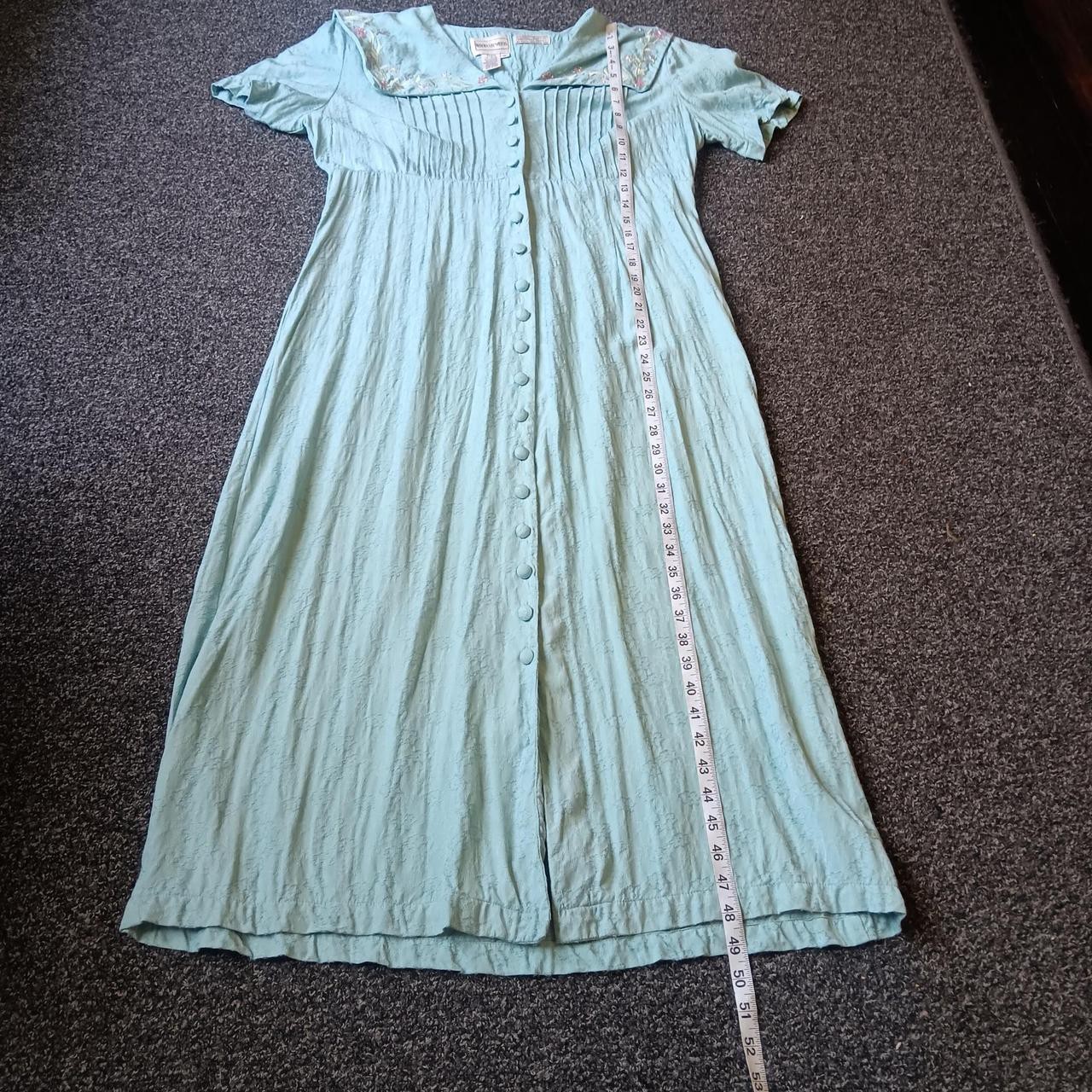 Vintage Whimsy Cottagecore Fairycore Fairy Light Blue Beaded Maxi Dress Size 14