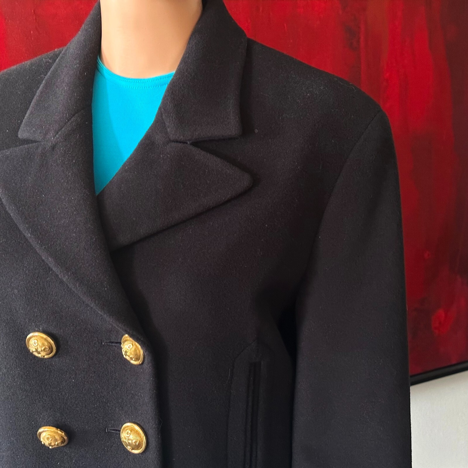 MOSCHINO CHEAP and CHIC blue navy wool & mohair jacket size 42 from F/W 1992/93