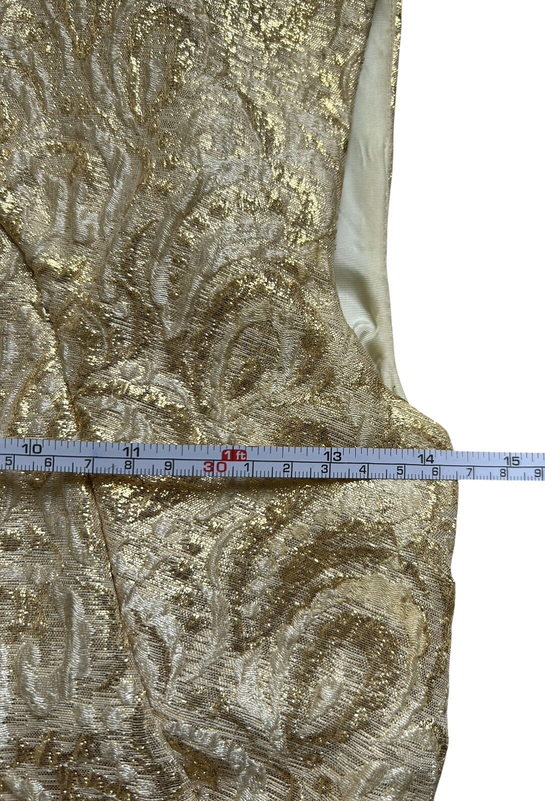 Vtg 60s Metallic Gold Brocade Tunic & Pants Outfit Set ELLI Europe Craft