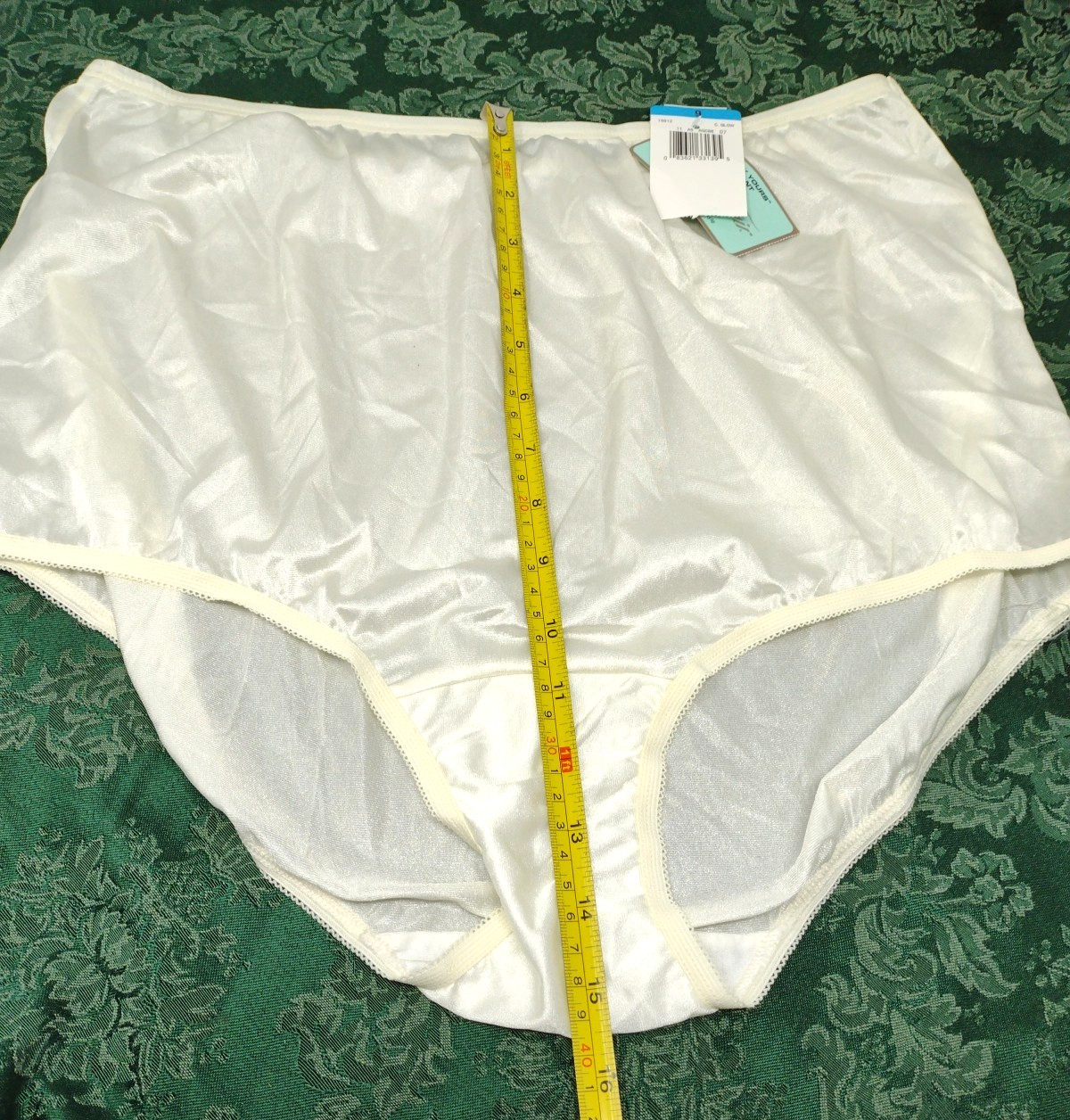 VTG NWT VANITY FAIR Granny Panties Brief Satiny Nylon Ivory Size 9 2XL NEW