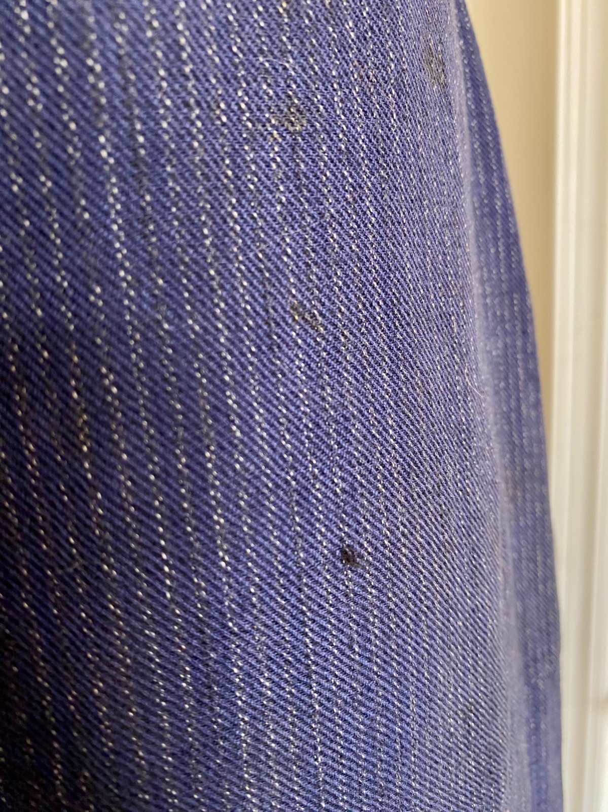 Antique 1800s early 1900s French Indigo Dyed Walking Skirt Chore Petticoat