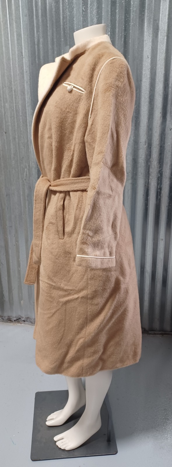 1970s Stevens Forstmann Cedarhurst Full Length Wool Felt Ladies Coat