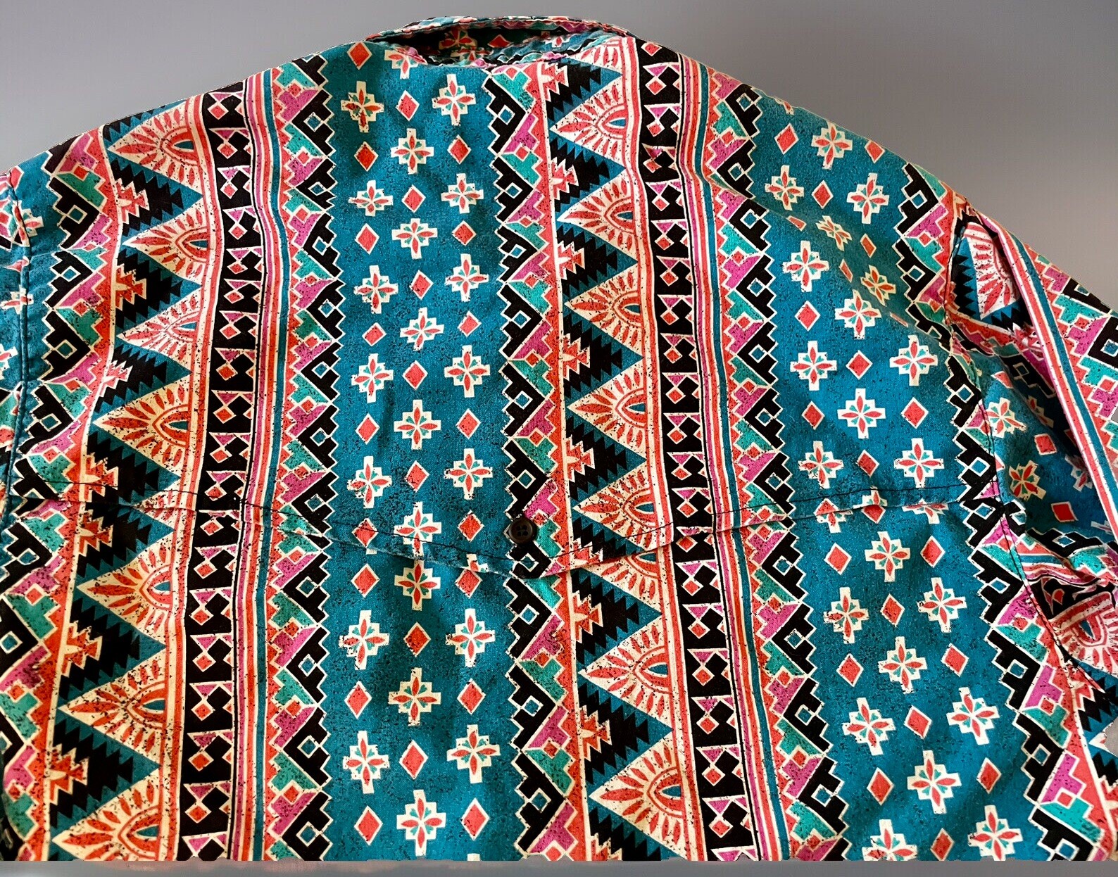 Western Shirt FRONTIER SERIES Womens M Southwestern Coral Turquoise Vintage