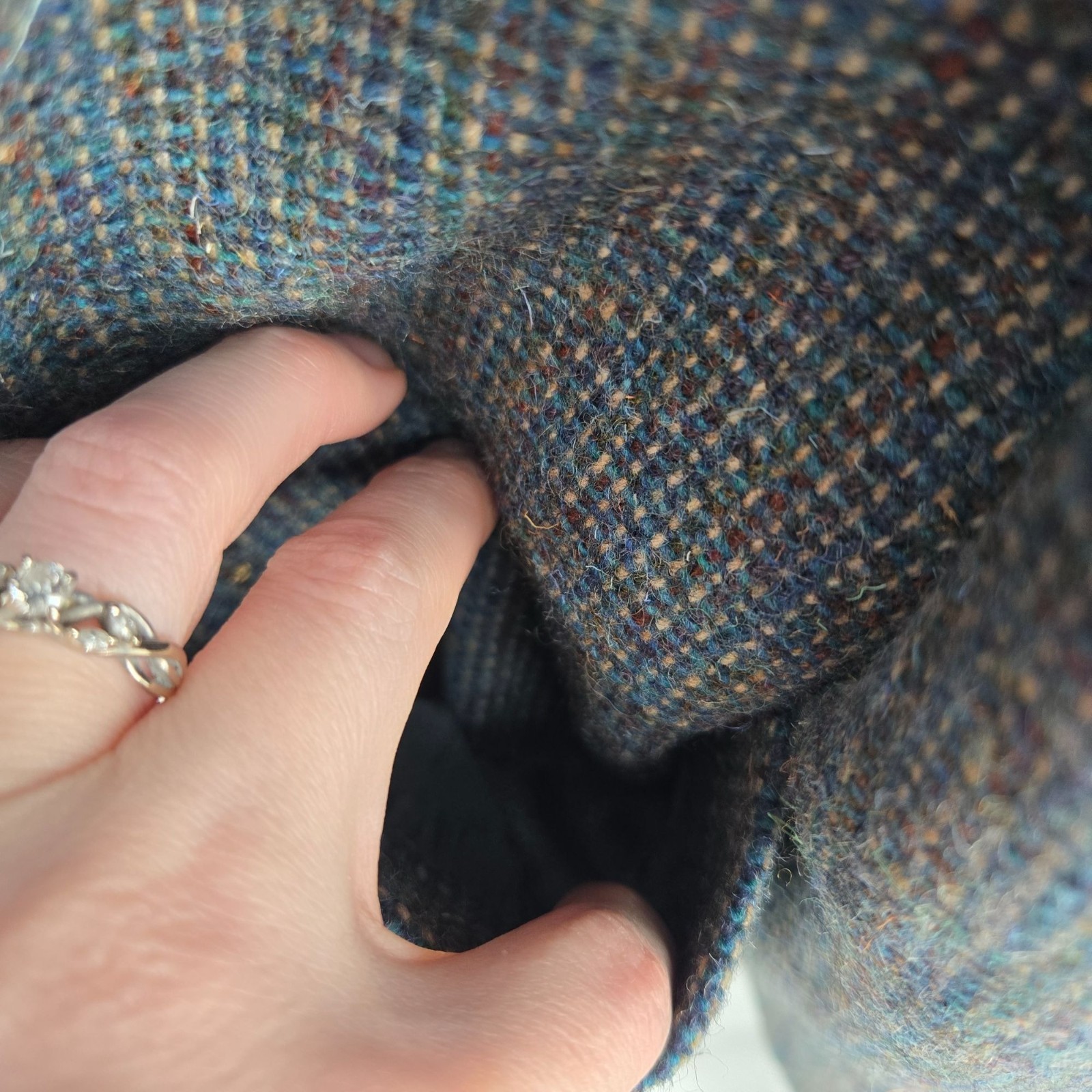 Saville II vintage wool mohair blue gray 38 skirt set long sleeve sz 44 jacket