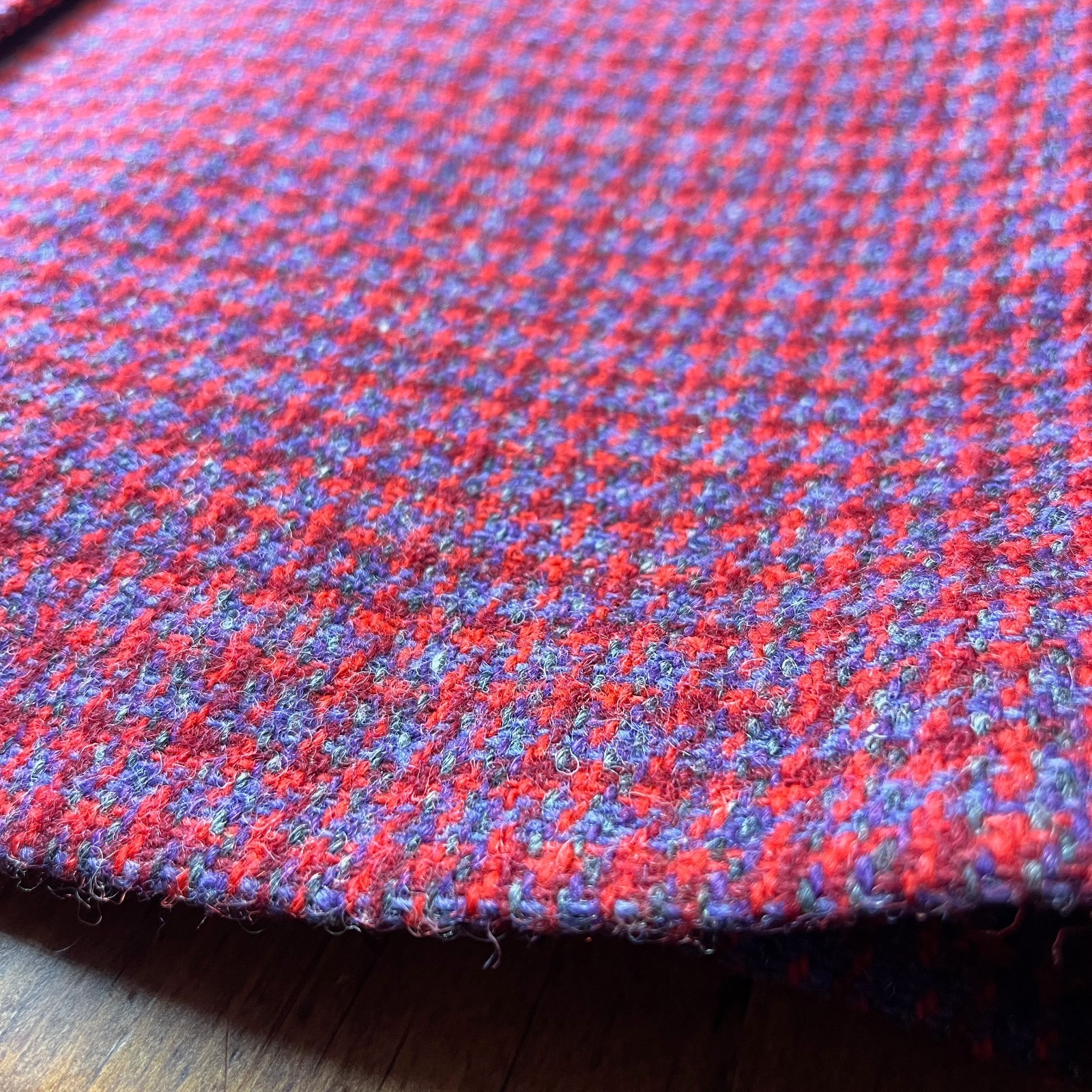 Harris Tweed Coat True Vintage 60s Women S/M Scottish Wool Red Purple Grandma
