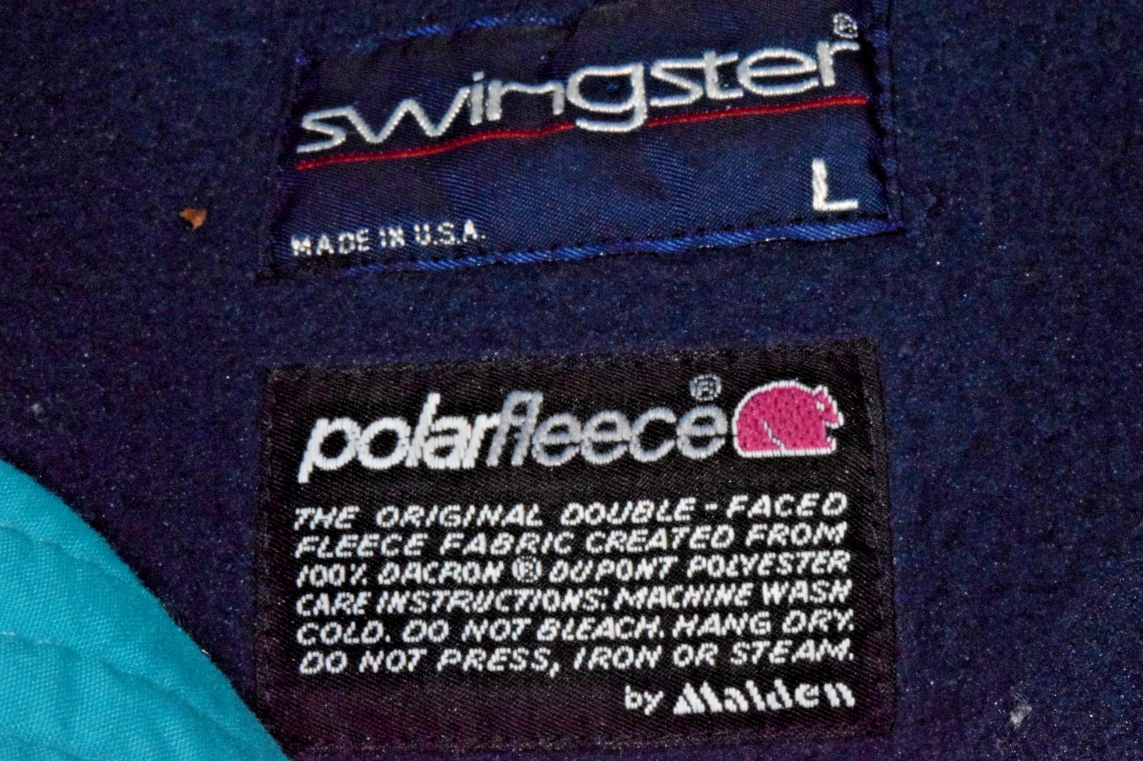 VTG Jacket Swingster Size L 80s Raglan Polar Fleece Lined DeKalb Seeds Made US