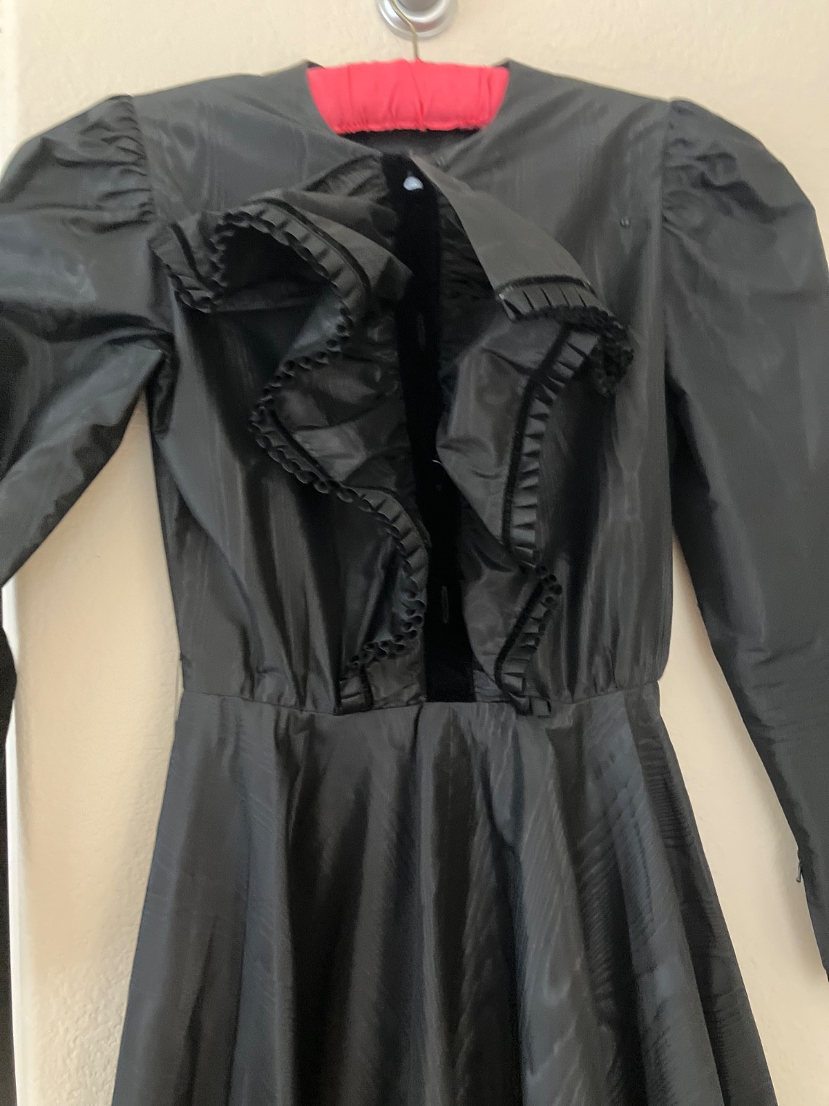 Givenchy Nouvelle Boutique Black Silk Moire Taffeta Vintage Cocktail Dres