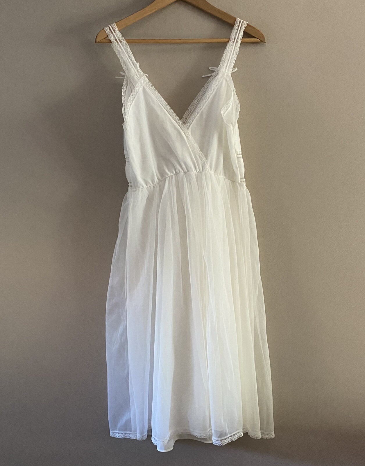 Vintage Gotham Gold Stripe Lace Tulle Lined Slip Dress Fairy Ballet Core Sz. 36