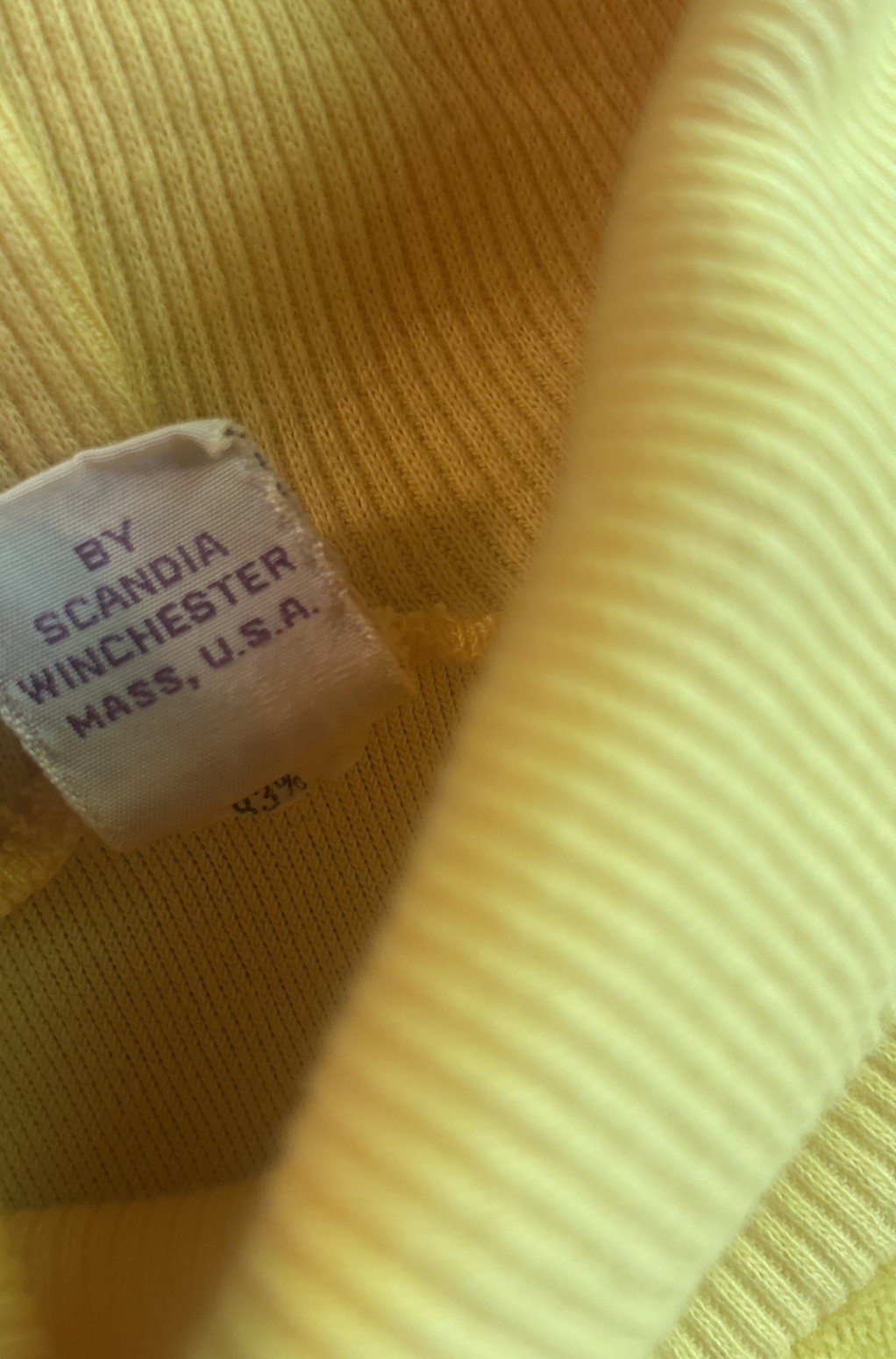 Vtg SKYR Skiwear Sportswear Womens M/L? Yellow Turtleneck Shirt Made USA Cotton