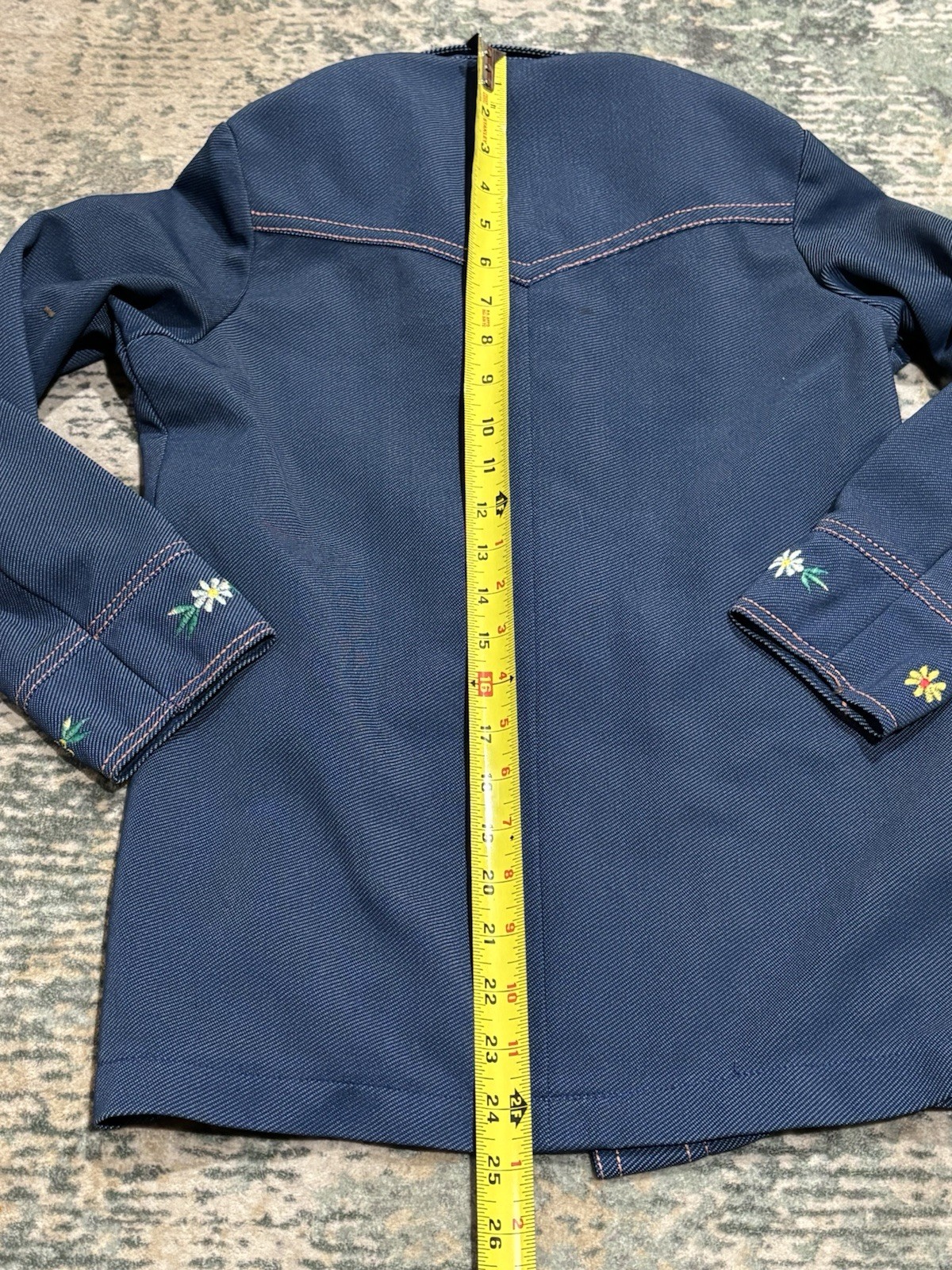 Handmade 1970s Women’s embroidered polyester leisure suit *flaw