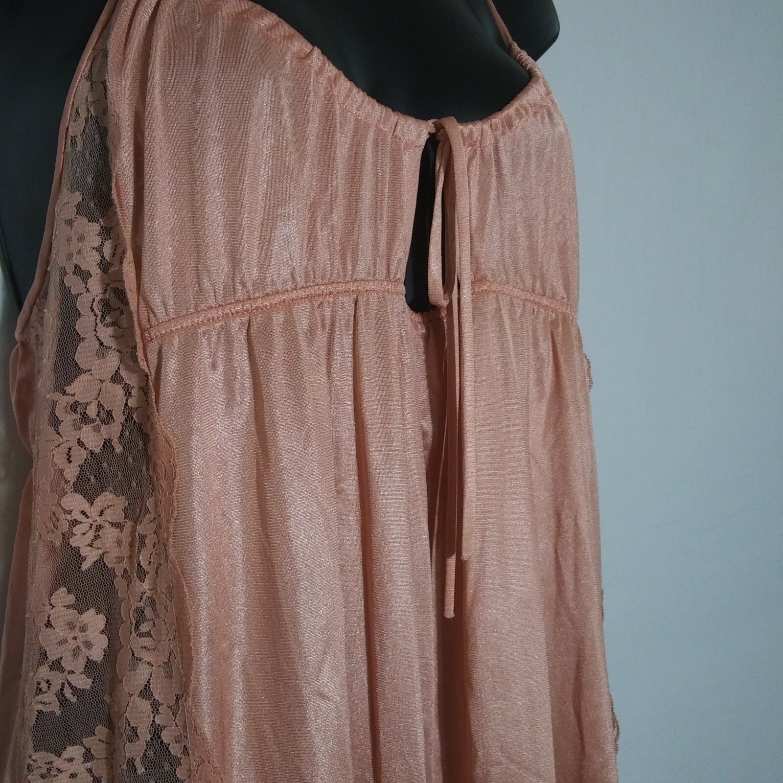 Gossard Artemis Vintage Long Peach Night Gown Lace Women’s Size M Petite Bust 34