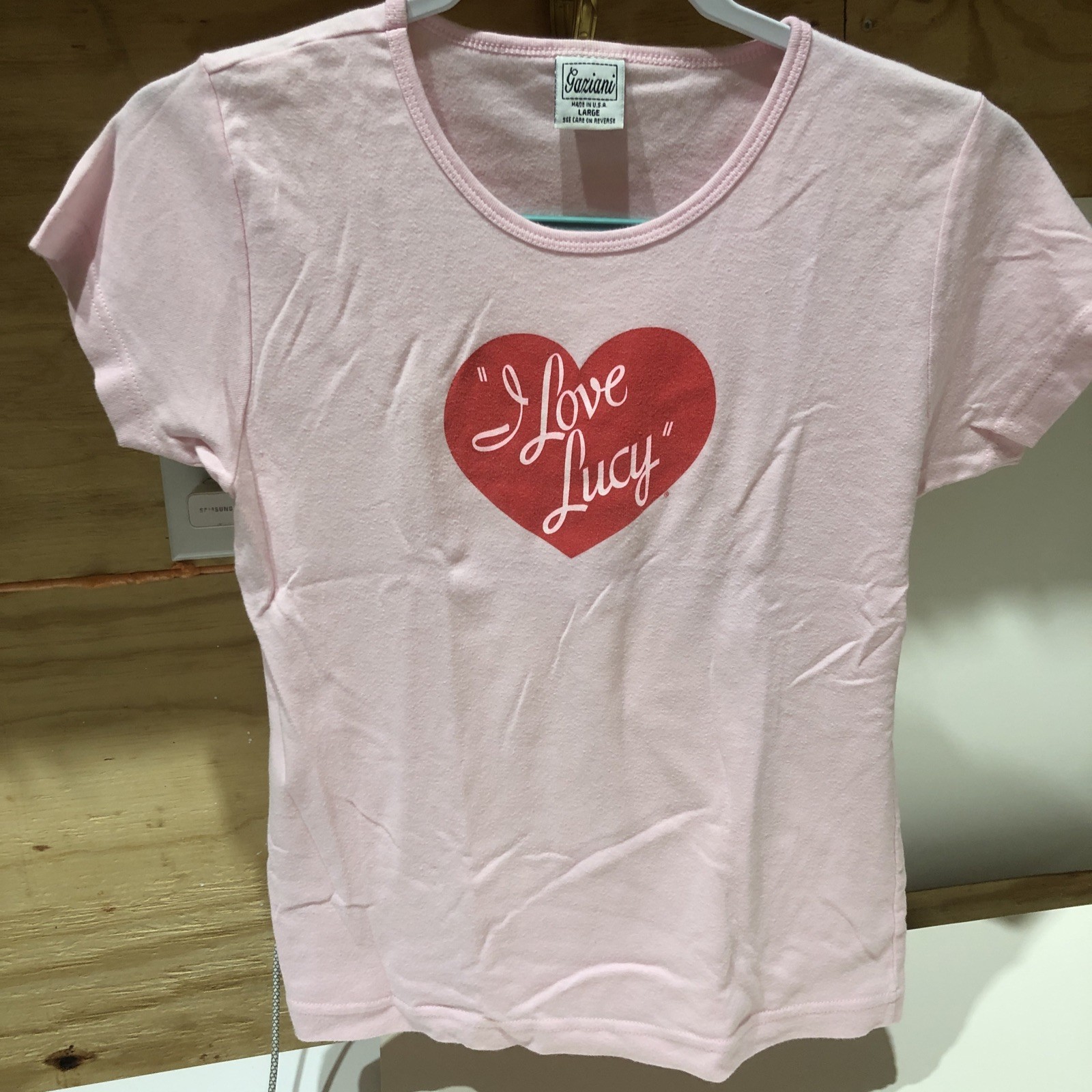 VTG I Love Lucy Pink Shirt 💯 Cotton Made In USA