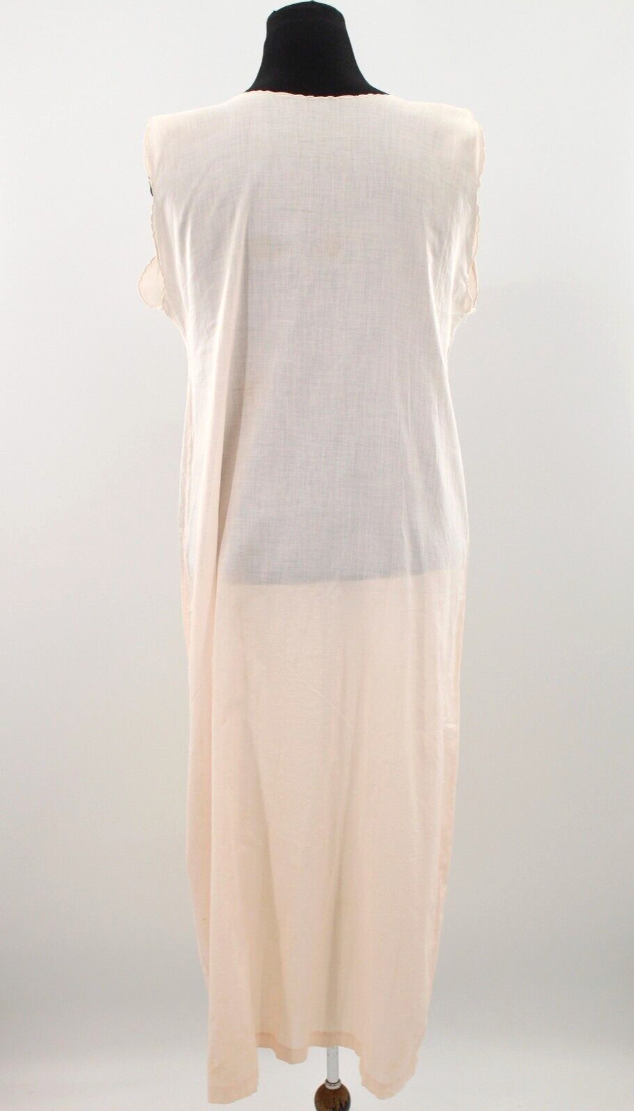 VTG Women’s 20s Light Pink Cotton Night Gown / Slip Dress M/L 1920s Sleep Wear