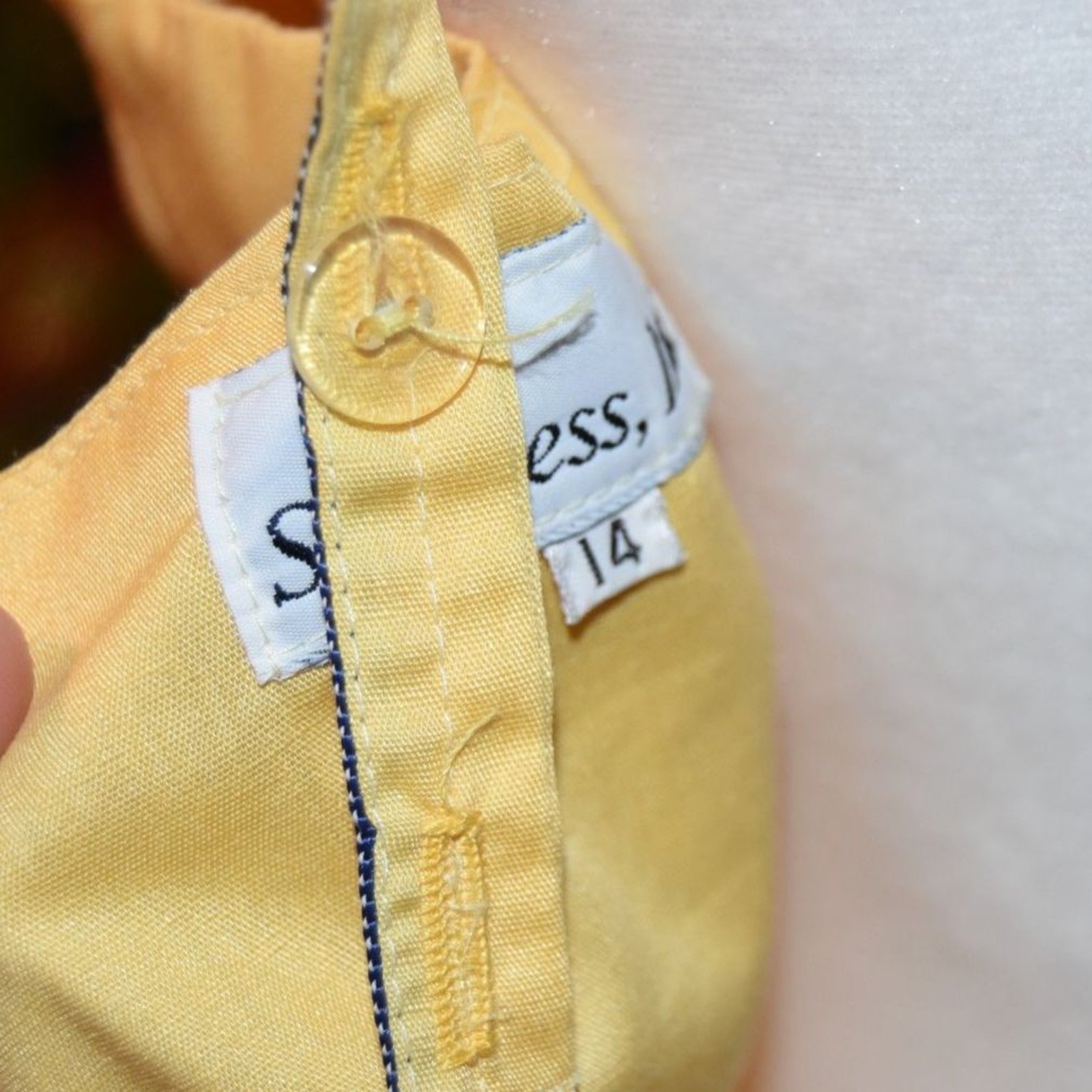 Vintage 60s 70s Sundress Ltd Blue Yellow Colorblock Dress Mod Size XS
