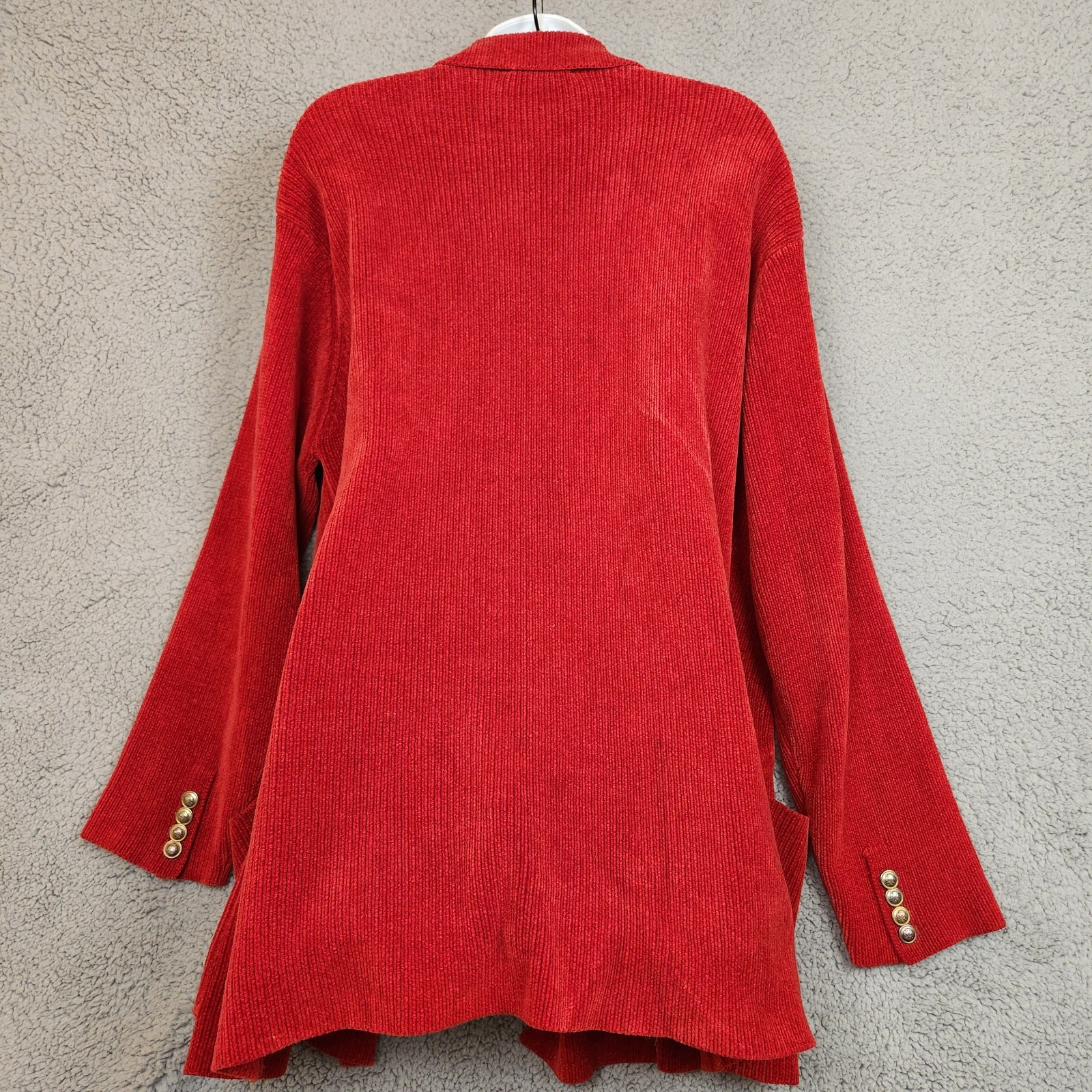 Vintage 80s Ralph Lauren Women’s Large Cardigan Sweater Blazer Red Crest Pockets