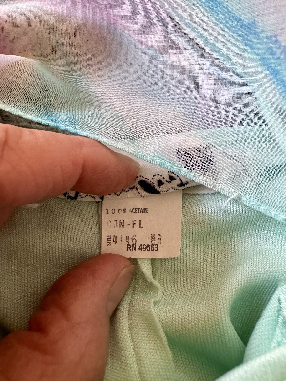 Vintage Victor Costa Ltd. Watercolor Floral Chiffon Maxi Dress & Slip Size 5/6